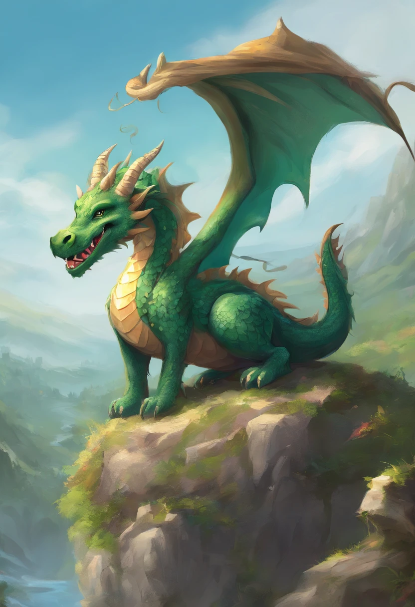 happy cute dragon
