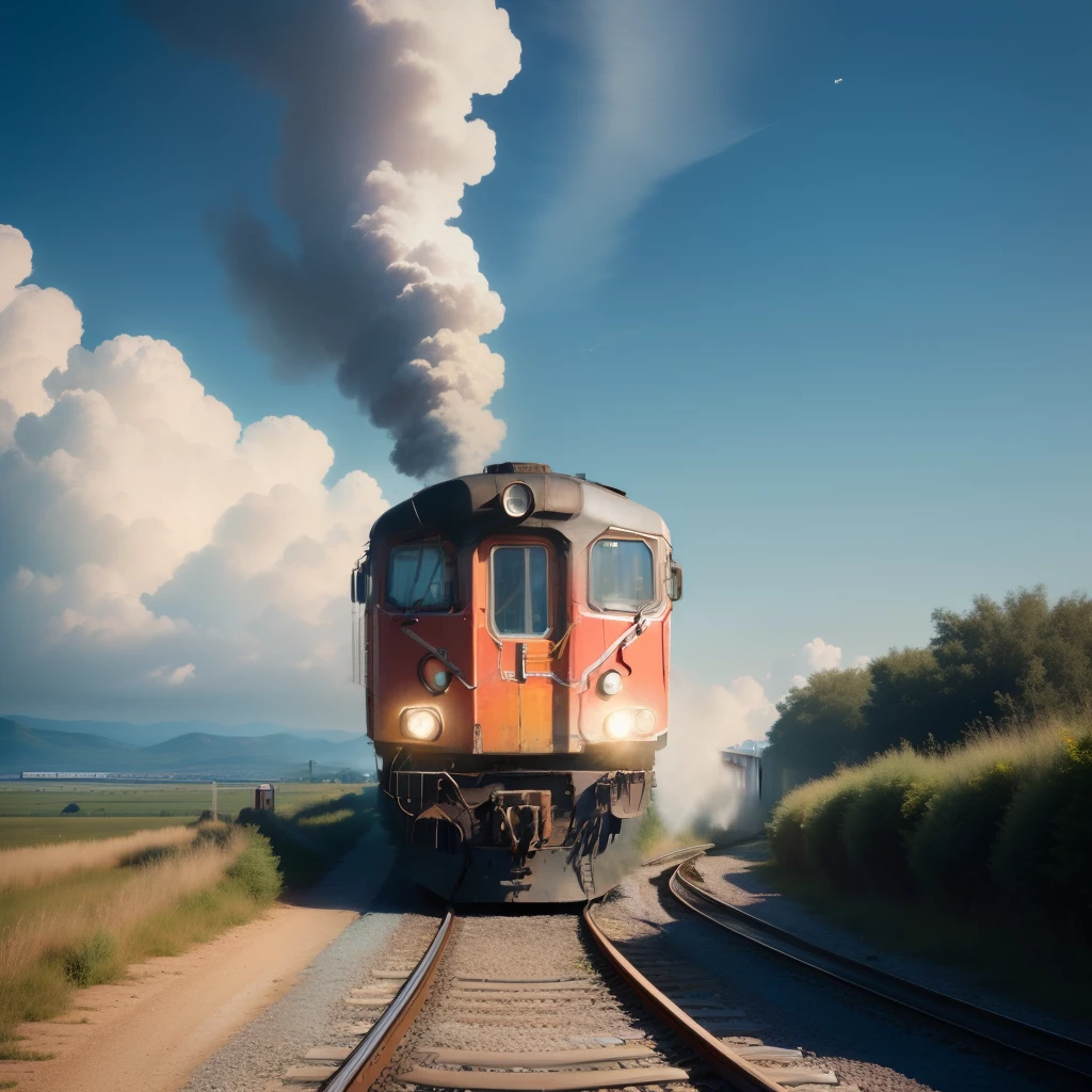 a person pulls a train