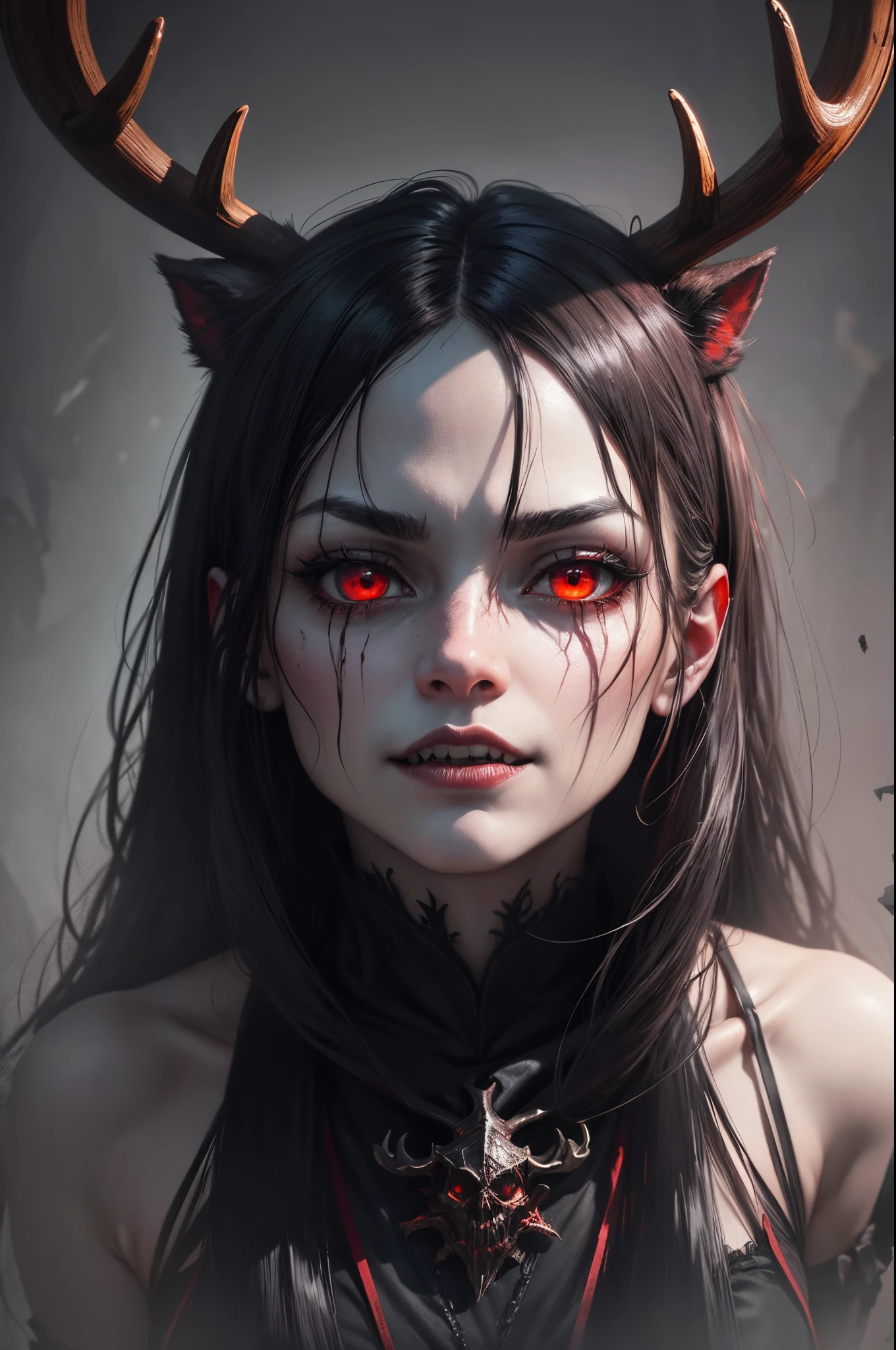girl,, dark werewolf girl, facepaint, bodypaint, evil look, accesories, exposed breasts, small breasts, naked breasts, topless, vibrant appearance, creative behavior, imaginative, sensual, spontaneous, highest quality, skin texture, intricate details, (cinematic lighting), RAW photo, 8k
