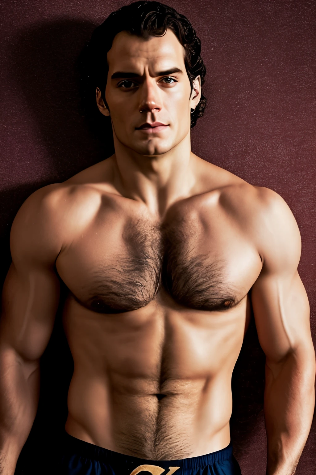 Henry cavill shirtless being seductive and sweaty