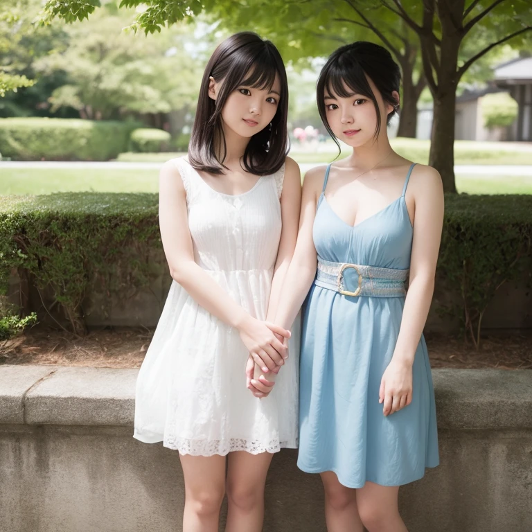 1girl in, 22year old, gradient, up looking_で_viewer, Black_hair, Solo by JM, Yoshiko Akishino, Shorthair, sisterhood, a park