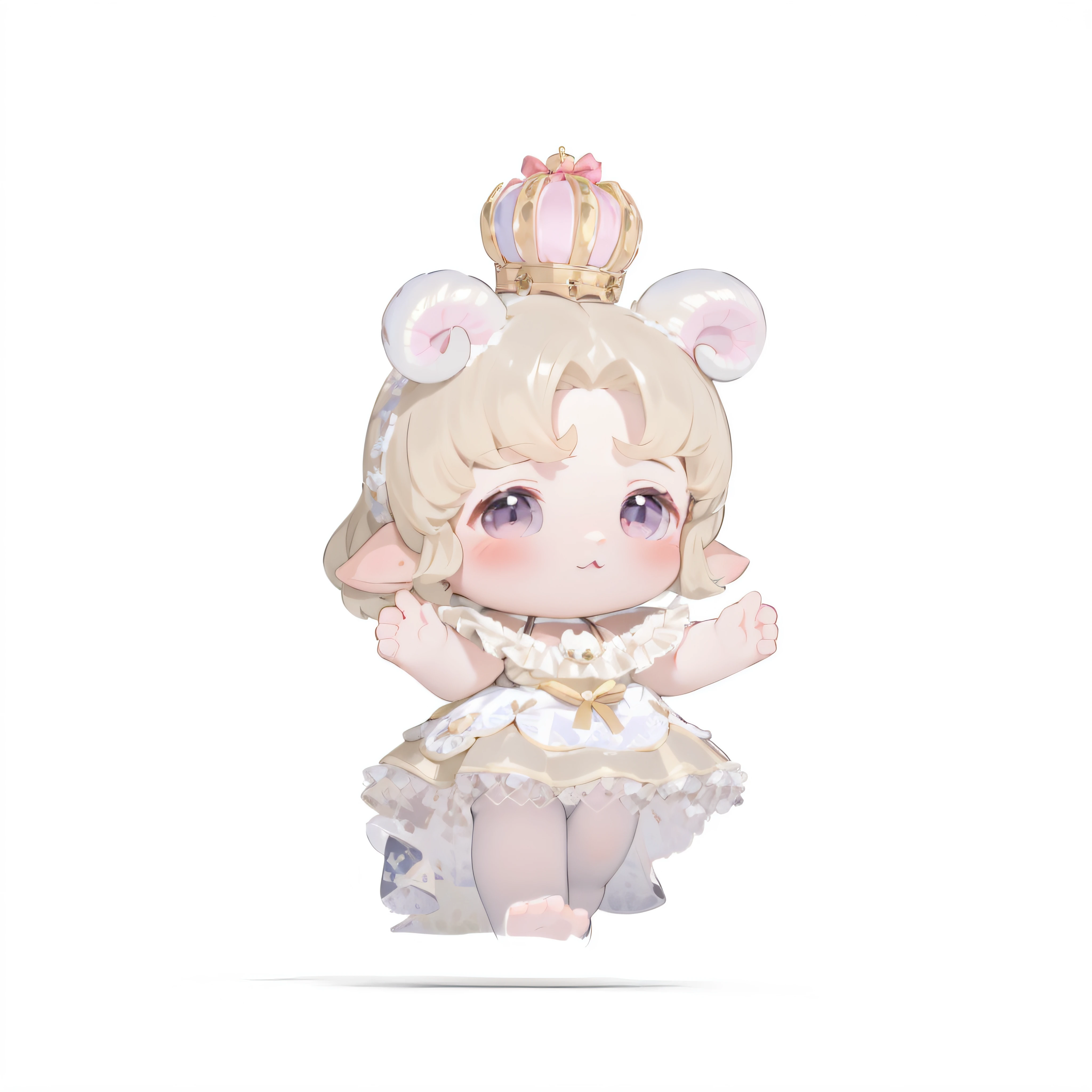 sheep horns ,ta , cute character, ,Slim loliure,lalafell, small loli gird,Two-dimensional,japanese manga,Celluloid,k hd,8K,Cute big breasts ,Sleeveless skirt,tiara crown