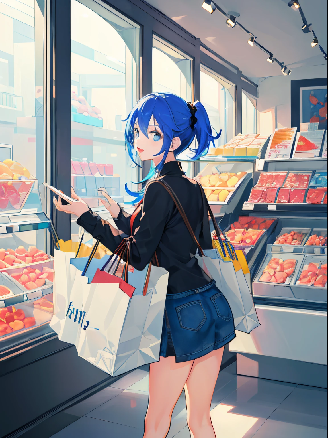 (perfect lighting:1.4),(dynamic photoshoot pose:1.2), (perfect seductive young woman Interstellar Market Scene:1.3), iridescent storm clouds, bustling interstellar market set on a distant planet, a tapestry of alien cultures, exotic foods, and colorful bazaars