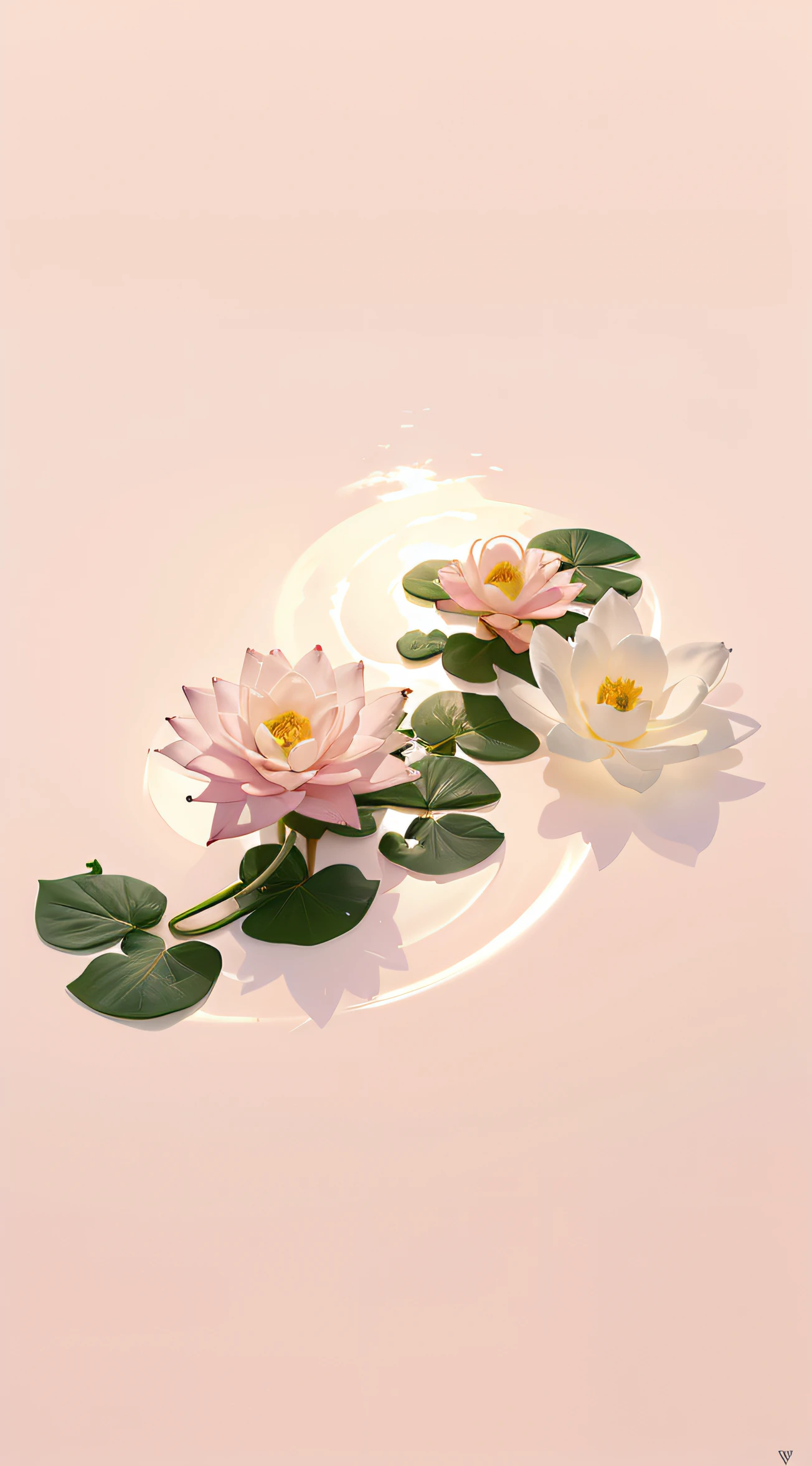 lotuses,Pink tender,Leave white space