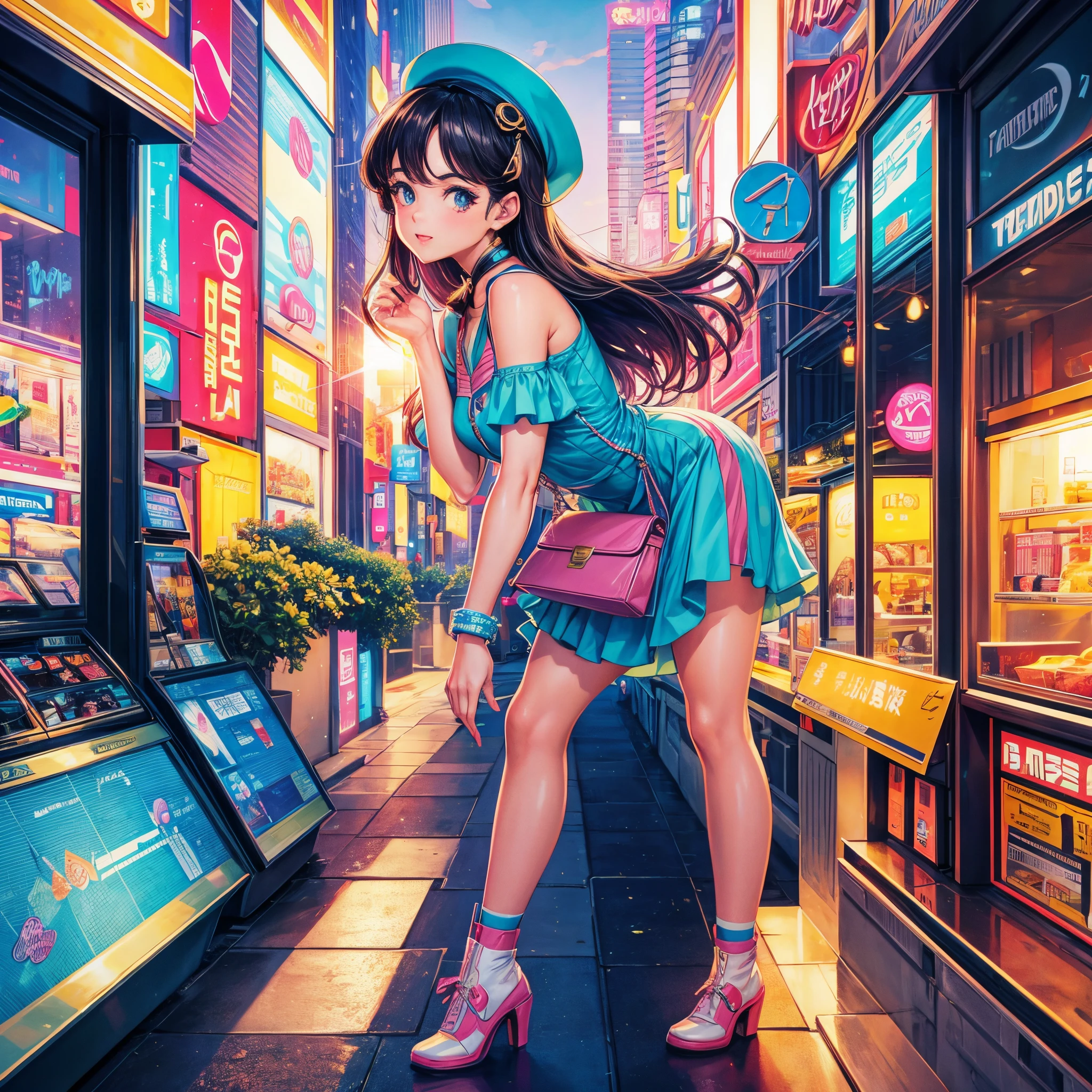 retro City Pop 2,000s Bolides girl with