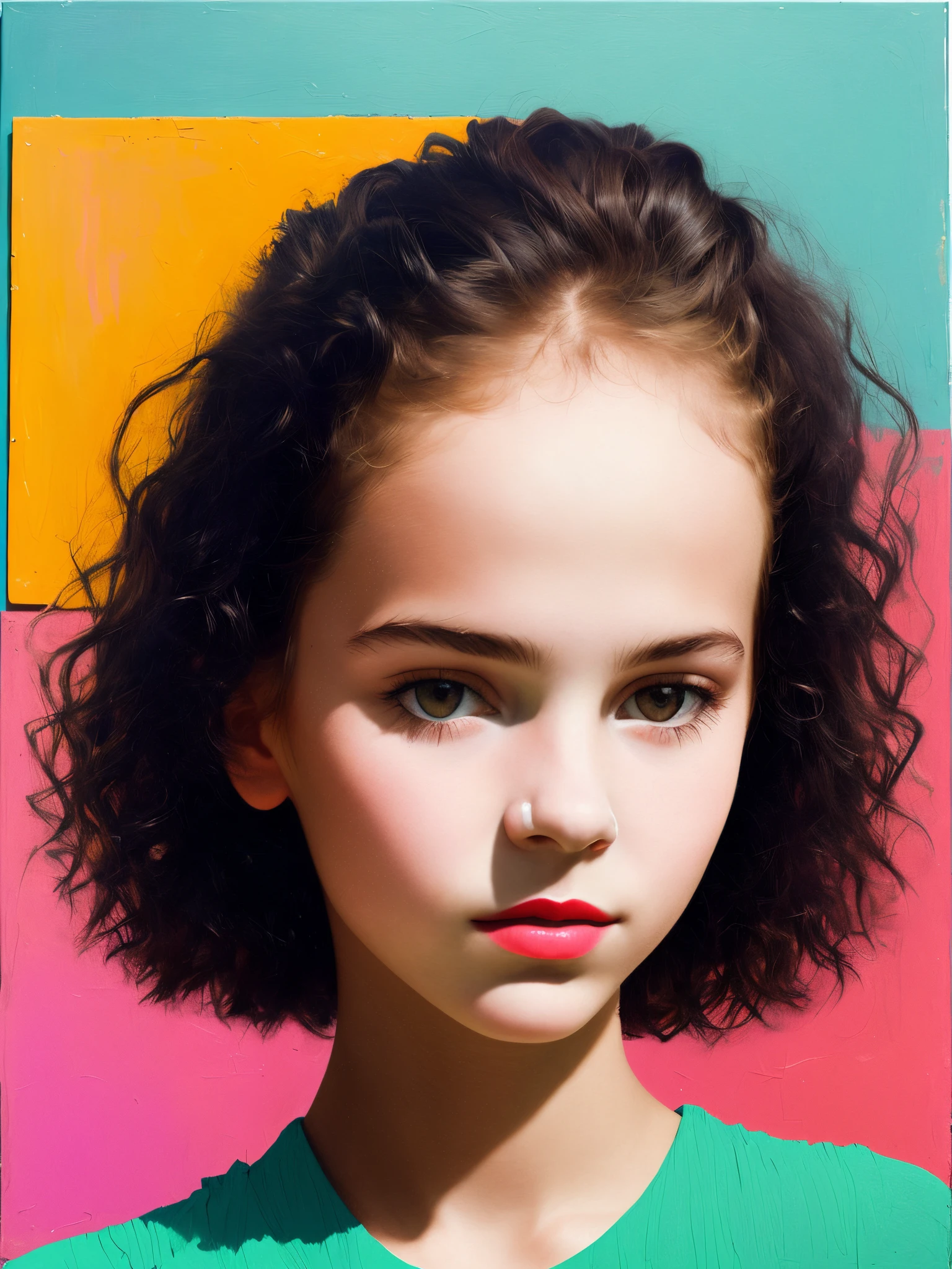 Contemporary art girl with picture