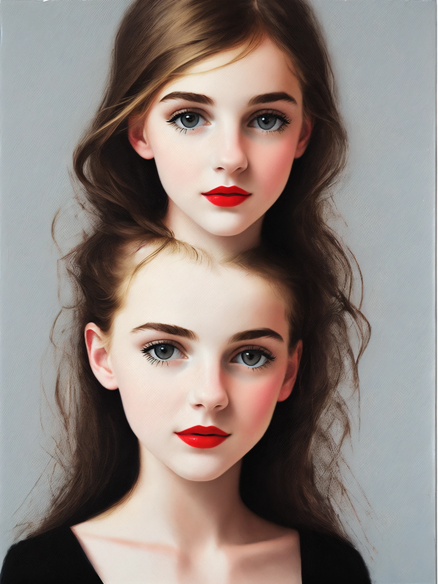 Contemporary art girl with picture