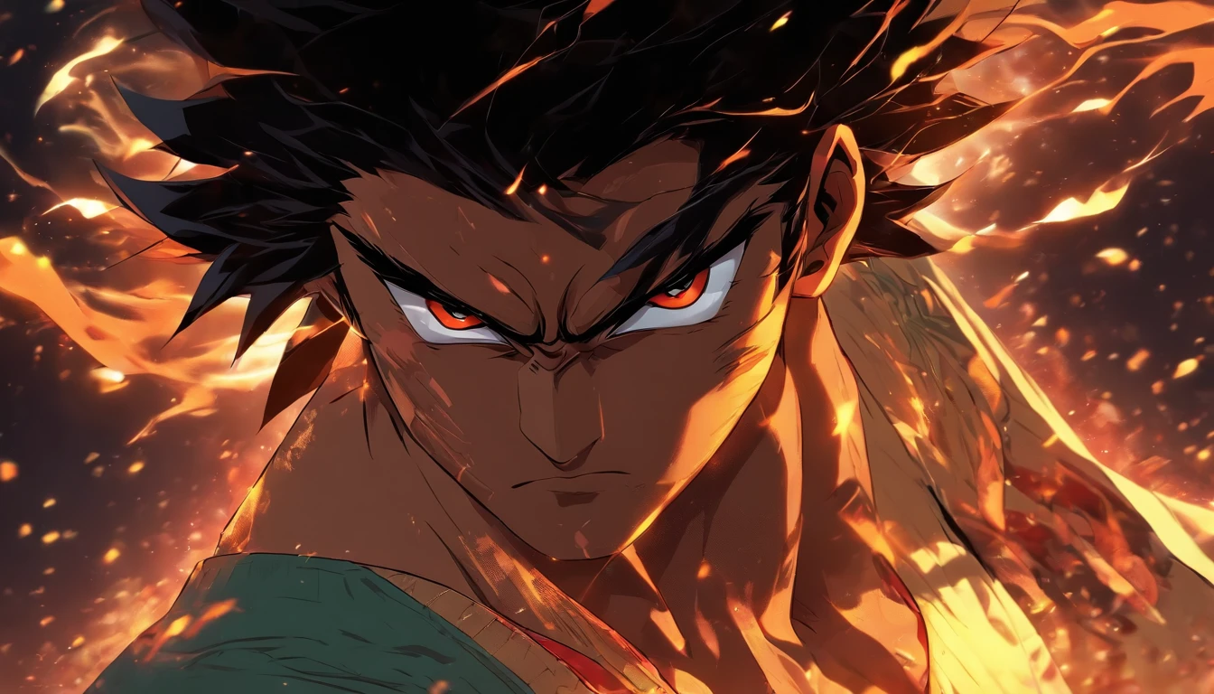 a close up of a person with a sword and a demon, symmetry!! portrait of akuma, ultra instinct, badass anime 8 k, anger. hyper detailed, anime epic artwork, official artwork, high detailed official artwork, advanced digital anime art ”, epic anime style, detailed digital anime art, guyver style, an epic anime of a energy man