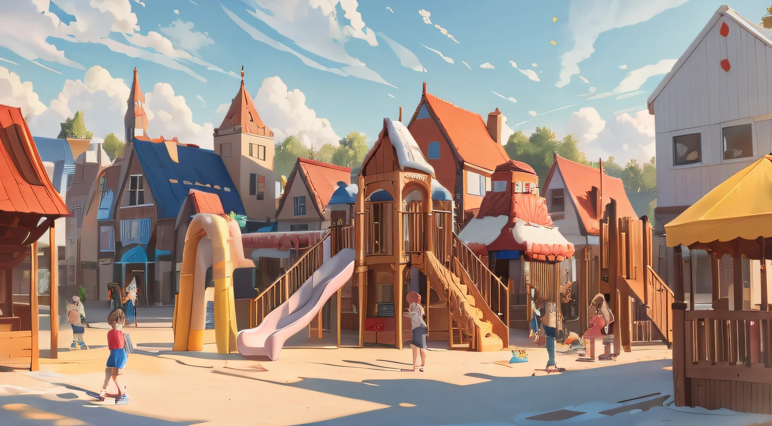 massive playground filled with cakes and sweets