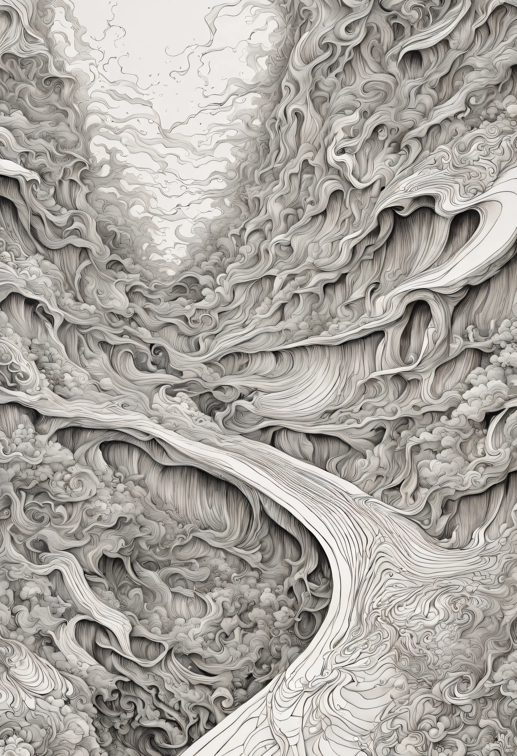 ultra-detailed,black-and-white,line art,sketch,pen and ink,precise hatching,curved,abstract,flowing lines,geometric shapes,exaggerated lines,angled lines,sharp edges,smooth contours,dynamic motion,hypnotic patterns,striking contrast,dramatic composition,high-contrast shades,light and shadow play,expressive movement,organic and fluid forms,simple yet intricate,delicate strokes,subtle textures,mind-bending visual illusions,intertwined lines,playful doodles,interpretive art,ethereal and mysterious,unconventional perspectives,innovative designs,intense emotions,captivating intricacy,evocative minimalism,thought-provoking beauty,dazzling complexity,meticulous craftsmanship,intriguing visual storytelling,colorful dreamscape