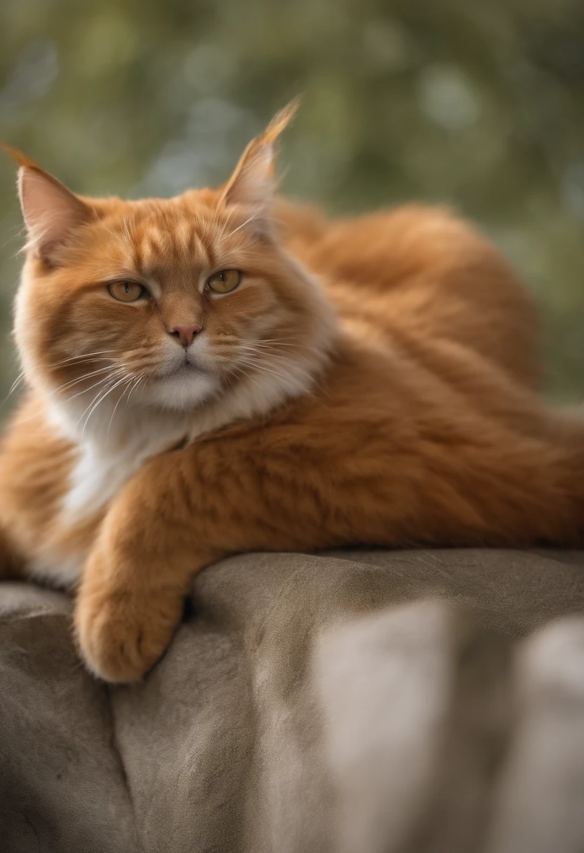 Cute big orange cat,Big belly, short thighs,Stick figure caricatures