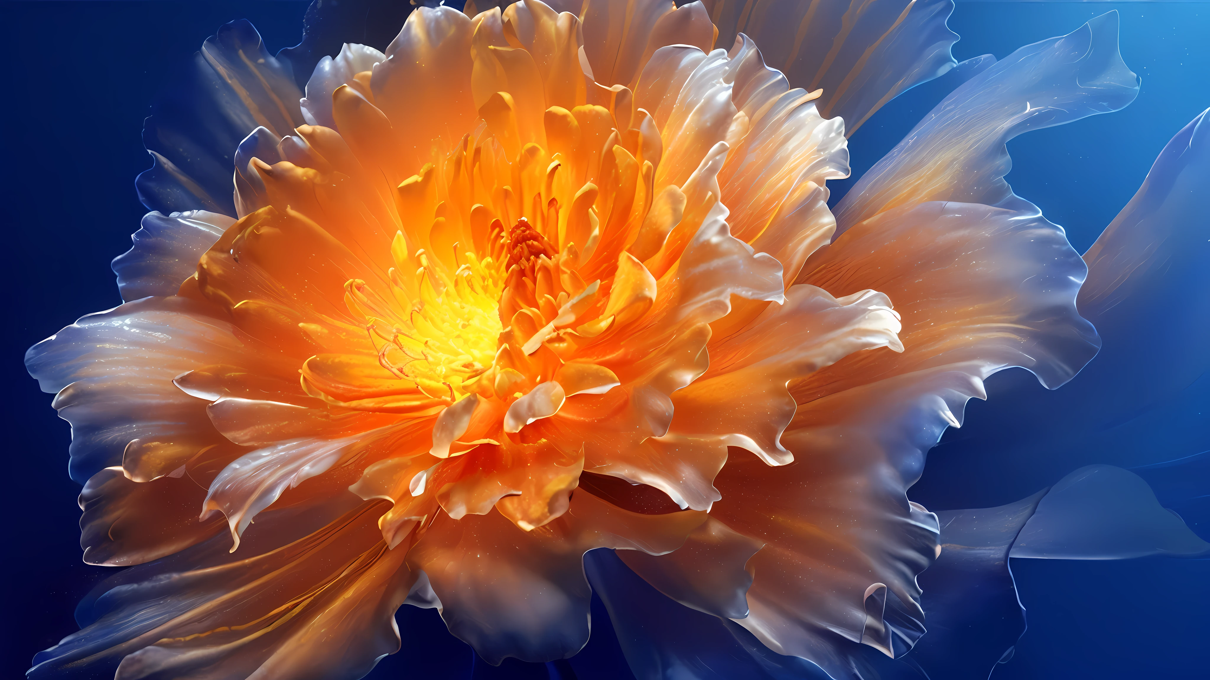 (ultra-detailed, highres, photorealistic:1.37), vibrant colors, glowing orange petals, intricate details, stunning digital artwork, beautiful digital art, gorgeous digital art, breathtaking digital artwork, incredibly beautiful digital painting, explosion of flowers, intricate digital painting, mesmerizing digital painting, luminous flower, beautiful flower, incredible beauty, glowing blossoms, depiction of a flower, realistic floral oil painting