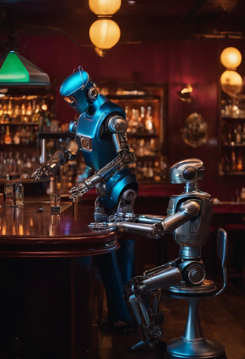 Robot playing jazz in a bar