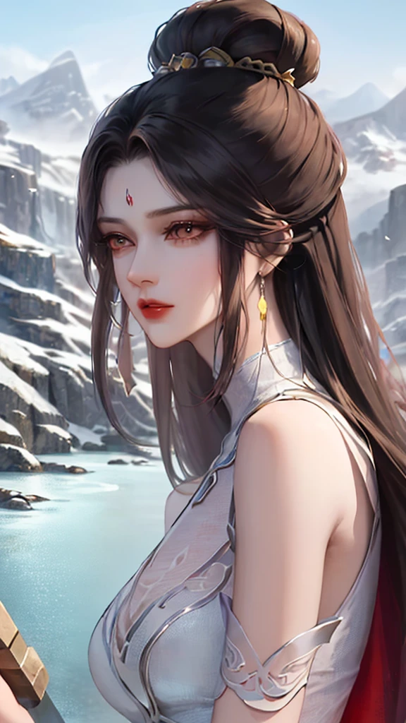 heroes&#39;A masterpiece in the style of ancient Wei Zi，Close-up of a woman with black hair，Exquisite epic character art，Presenting stunning aesthetics and antique atmosphere，The delicate brushstrokes and depth of field in the picture make you immersed in the scene，Fan Qiwu quasi-world can be regarded as the beauty of mountains and rivers，Liu Yifei,