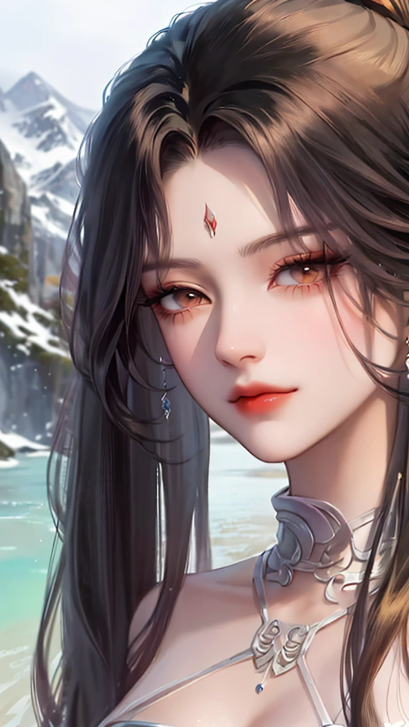 heroes&#39;A masterpiece in the style of ancient Wei Zi，Close-up of a woman with black hair，Exquisite epic character art，Presenting stunning aesthetics and antique atmosphere，The delicate brushstrokes and depth of field in the picture make you immersed in the scene，Fan Qiwu quasi-world can be regarded as the beauty of mountains and rivers，Liu Yifei,