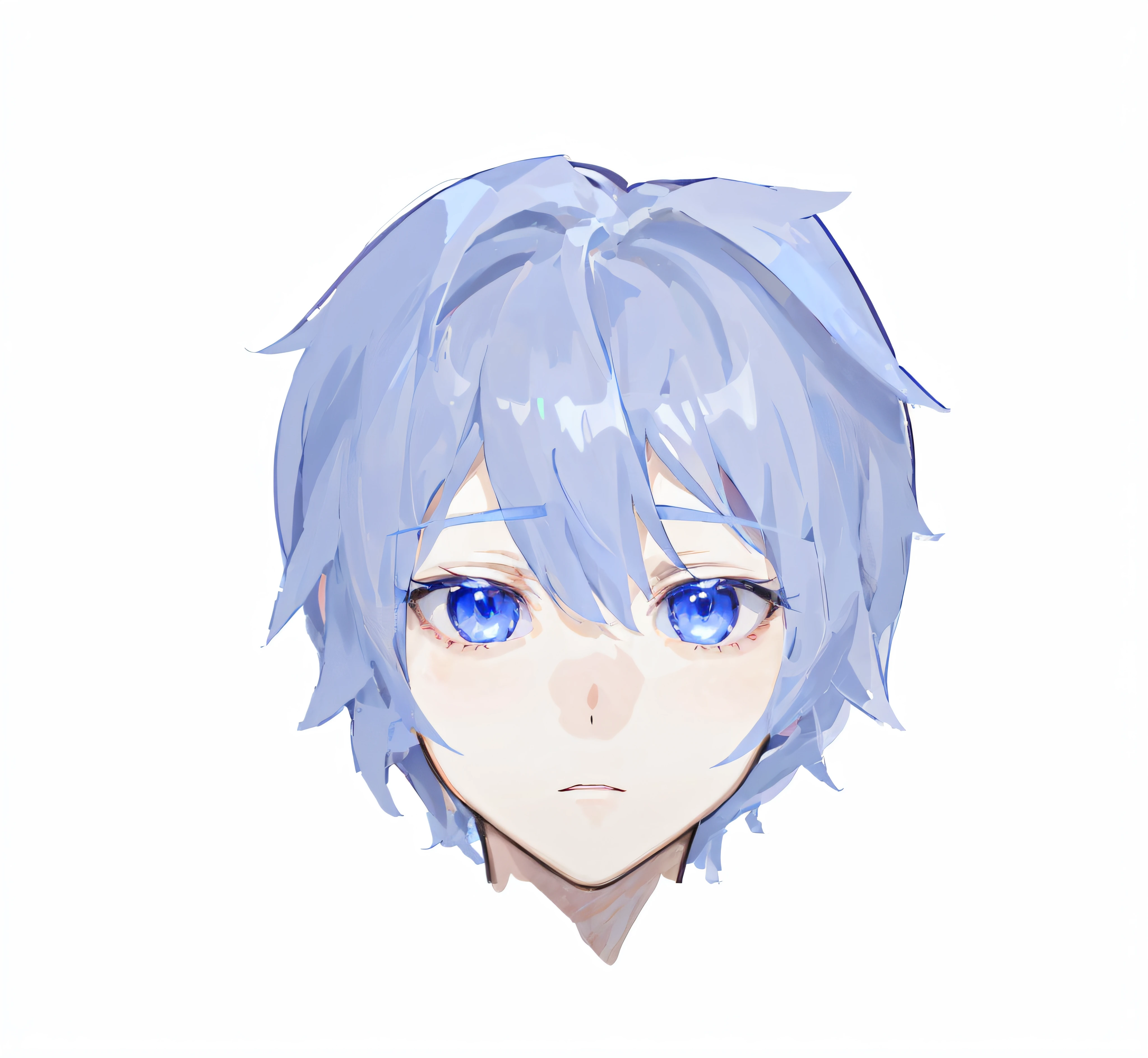Blue Eyes Anime Boy, Detailed anime soft face, High-detail facial animation, sad cerulean eyes, purple love, Hajime Yatate, detailed anime face, male anime characters, kaworu nagisa, Vector shadow anime, 2 d anime style, cute anime face, Face anime portrait, I would deny this, young anime man,detail-rich,film light and shadow,exquisite facial features,masterpiece of a master,Clean shape