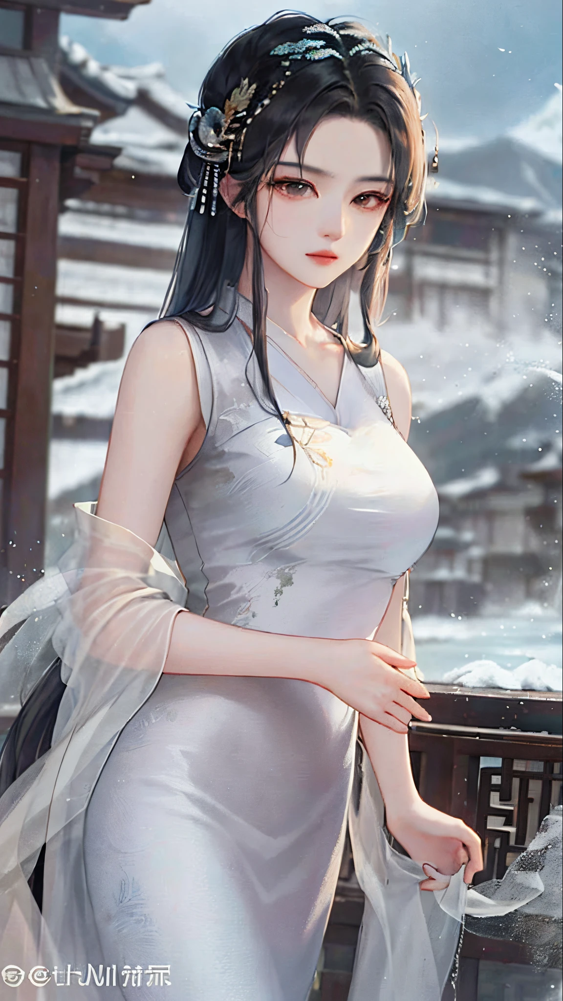 Master quality, highest quality, best picture quality hd 8k, exaggerated details, a godeess 8 year old dress moxin with a shy expression, slightly squinted eyes, adjusting her hair, long eyelashes (long hair / very, very exaggerated big breasts _ tits / in hanfu chinese thin silk qipao very wet body, thin cloth embossed pattern, short skirt), posing sit in front of the camera, wet throught rain, very wet body, thin cloth embossed pattern), posing sit in front of the camera, wet throught rain, wet silk lace under wear throught skin, thin cloth embossed pattern detaild lace