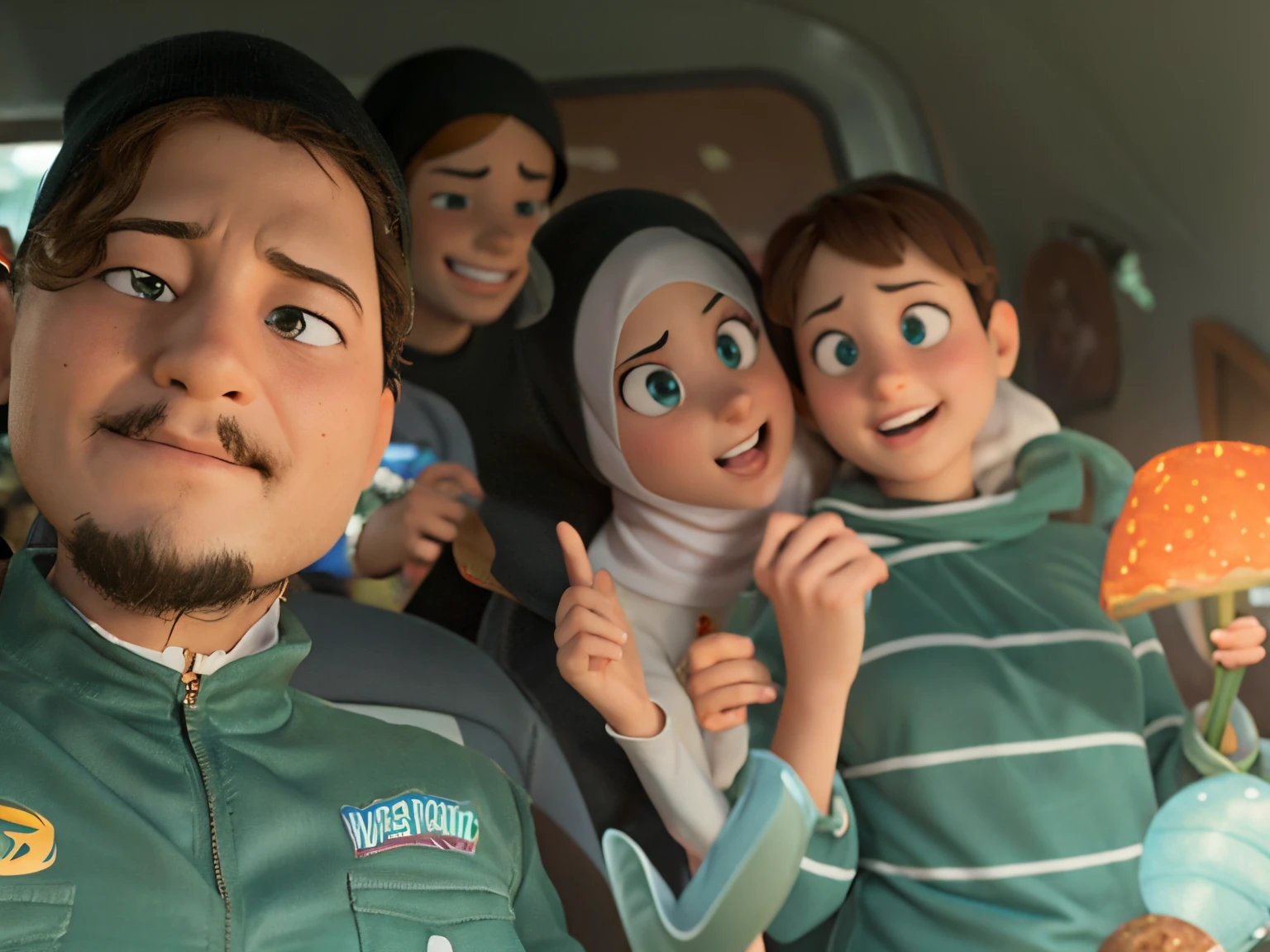 Disney pixar cartoon and the women wear hijab