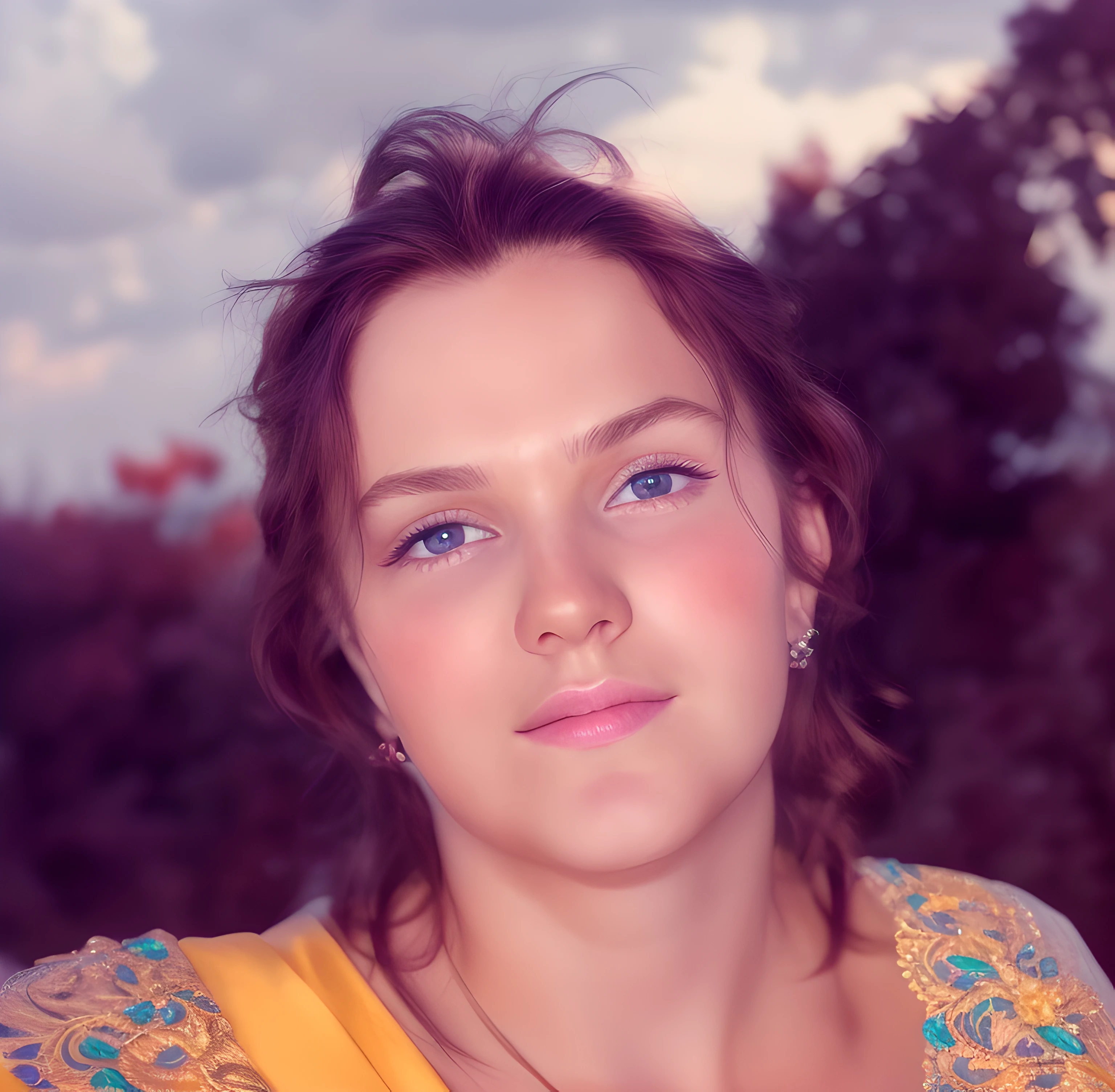 "(best quality,4k,8k,highres,masterpiece:1.2),ultra-detailed,portrait,female,charming expression,piercing eyes,beautiful detailed lips,soft skin tone,long flowing hair,subtle makeup,elegant neck,ethereal lighting,vivid colors,photorealistic:1.37"