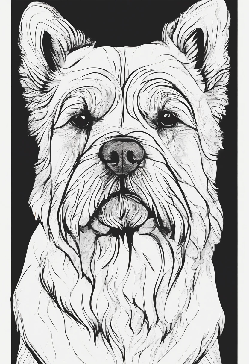 masterpiece, dog, alone, bust close-up, white background, monochrome, line drawing, ((sketch))
