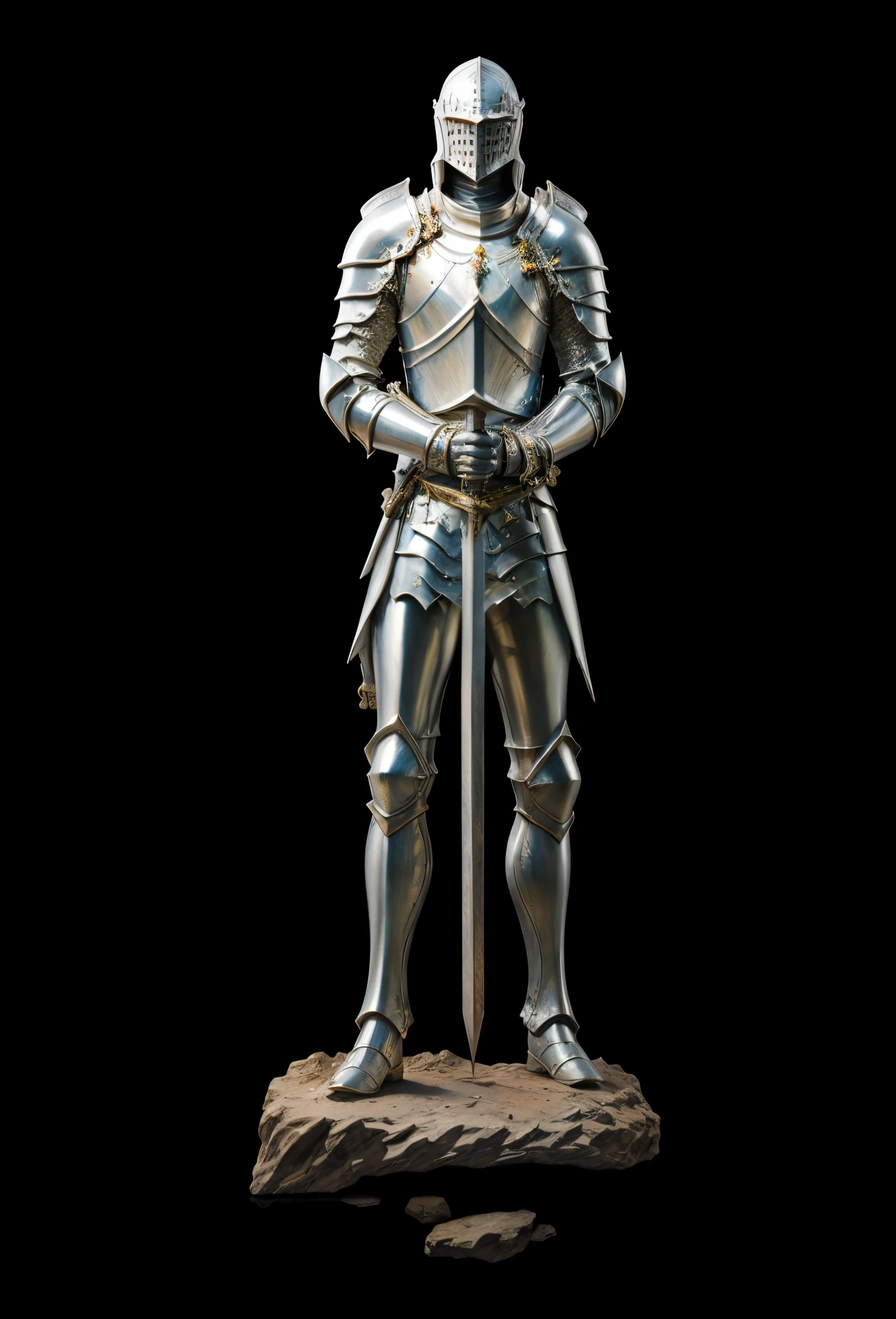 fantasy00d, ((masterpiece)), top quality, best quality, highres, gauntlets, detailed fingers, holding sword hilt