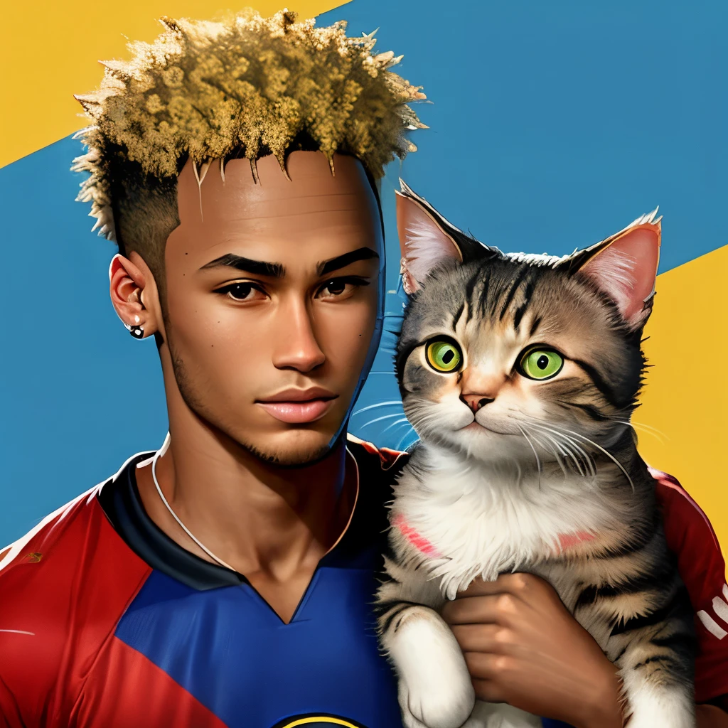 Cat in Neymar's hand