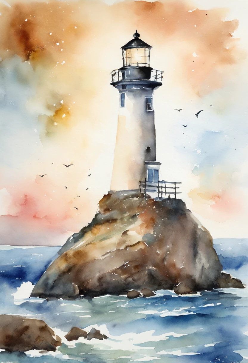 Under the lighthouse, Couple sitting on the rocks, natta, stars shining bright