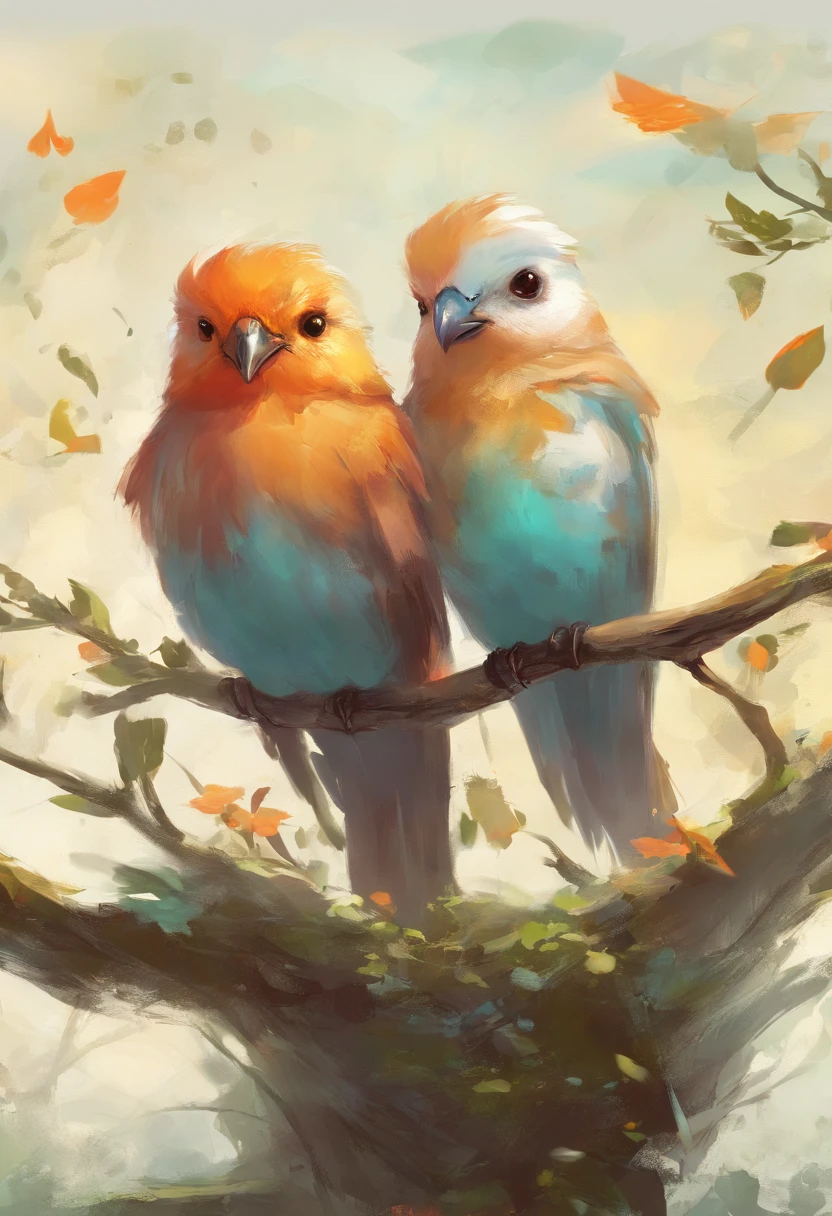 two happy bird