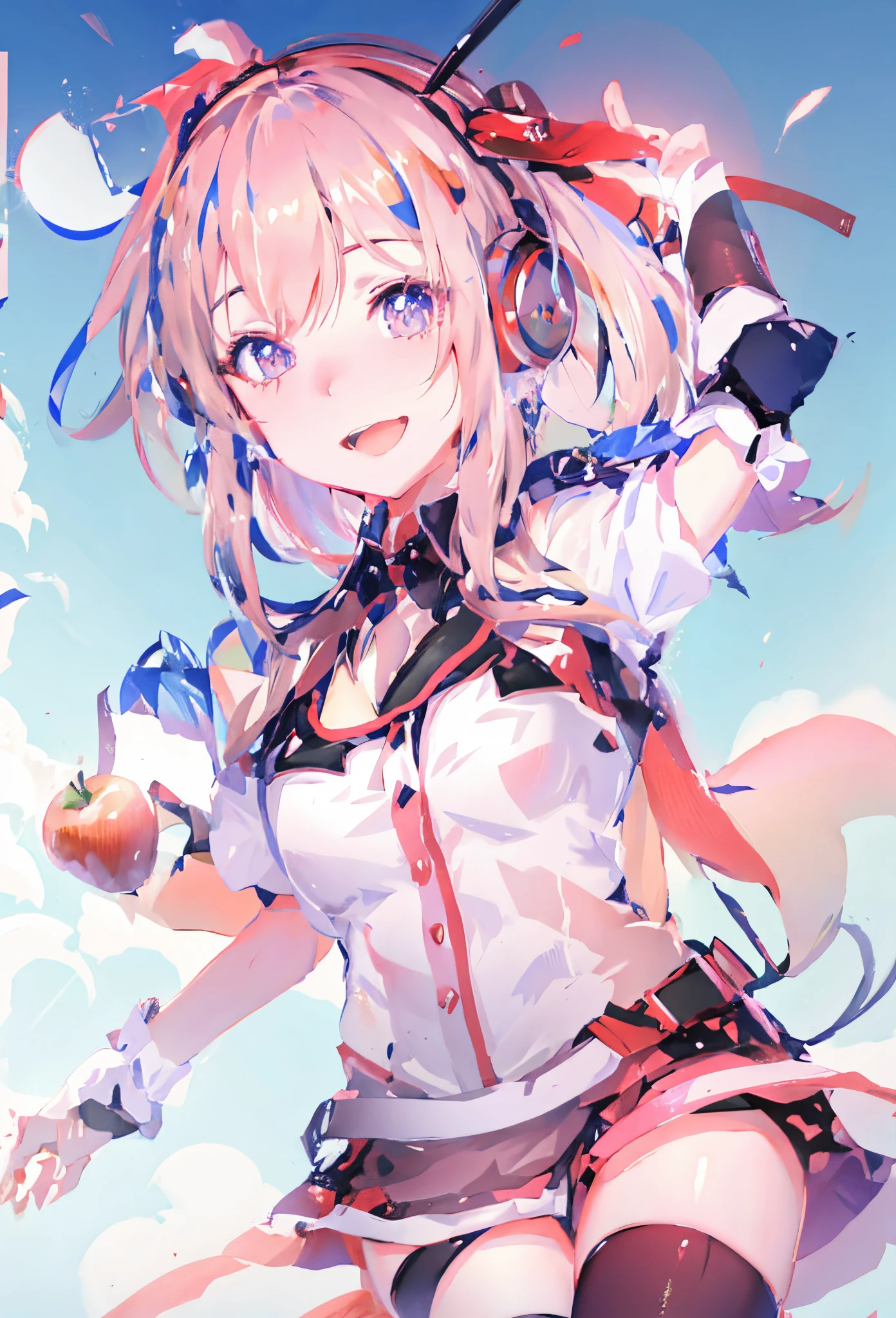 apple in hand、Anime girl wearing headphones, Ayaka Genshin impact, translucent liquid from《Azure route》videogame, azur lane style, best anime 4k konachan wallpapers, 《Azure route》人物, ayaka game genshin impact, Fleet collection style, Official artwork, render of april, Kitagawa Ocean Fan Art, cancolle, Anime cute art style