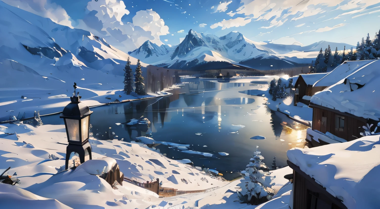 Top view, there is a car driving ahead on the highway, flowers and trees nearby, lakes in the distance, mountains in the distance, a large number of clouds, heavy light, a bird in the sky, BREAK making art, (warm light source: 1.2), a lot of blue and green, intricate details, volumetric lighting BREAK (Masterpiece: 1.2), (Best Quality), 4K, Ultra Detailed, (Dynamic Composition: 1.4), Detailed, Colorful, (Iridescent: 1.2), (Glow, Atmospheric Lighting), Dream, Magic, (Solo: 1.2)