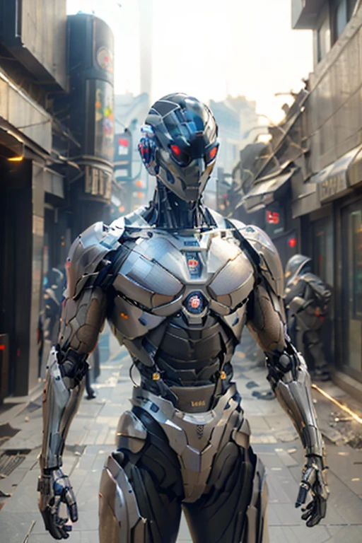 (HD quality, 8K), (Clear, high-quality rendering), (Weapons of the future). Anthropomorphic character - Cyborg, Ghost in the Shell. Dark Mechanoid, cybernetic robot machine. (Urban interior)., Cyborg, android, metal, plastic, wires, technological equipment. Heavy weapons on hands, turbines, nozzles, wings, powerful torso. Hard metal, very high cybernetic gothic, weapons, mechanisms, combat robots, equipment, and wires curl to the floor. Military robot. cyberpunk, modern. White and black plastic, aluminum, polished artificial stone, 3D architectural printing. White and black with gold. The stage is in twilight. The central part is well lit from above, (Cyberpunk, futurism), "Ghost in the Shell" Japanese anime.
Interior lighting, warm light - cold shadows, matrix geometry, alien highly developed civilization. Warm bright - contrasting light, light cold shadows, clear image of details, texture, decor (high image quality), (unreal engine). Stylization Animation, Japanese cyberpunk anime, Blade Runner. Sh.R. Giger "Alien".
