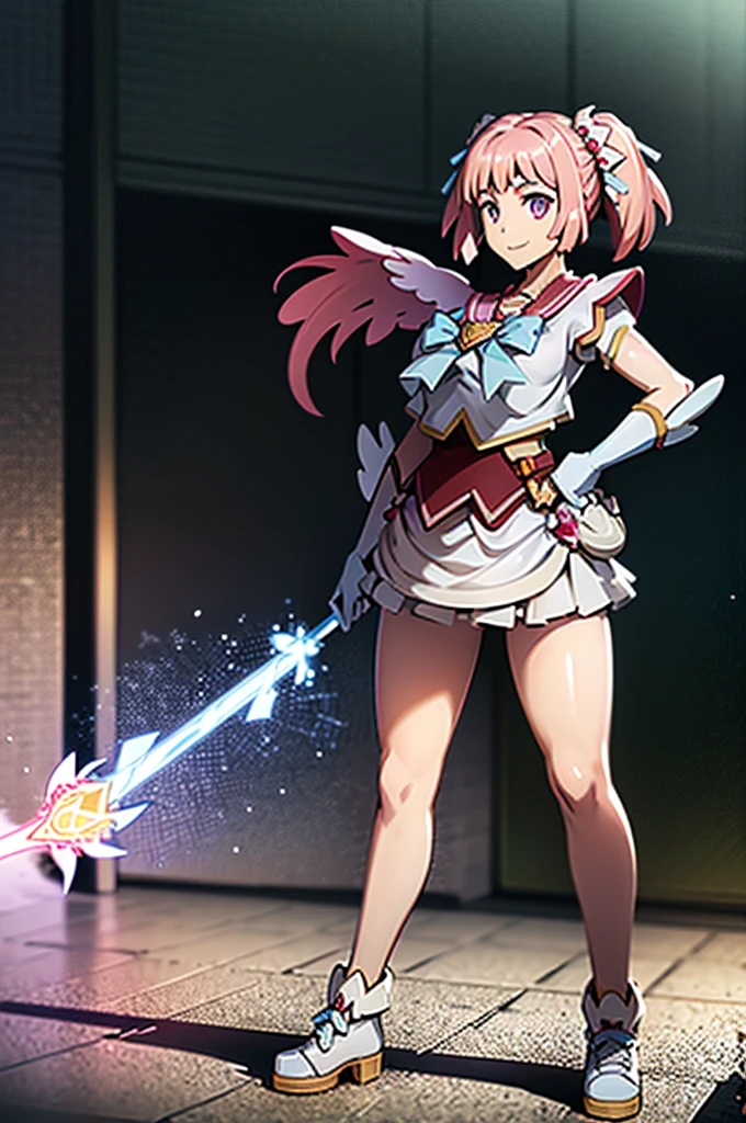 masterpiece, best quality, indoors, mamikafairy, 1girl, solo, looking at viewer,, hand arms full body,boots, standing,cute,breast, curvy, female,fantasy goddess,there is a cartoon picture of a woman with a very large breast, glowing divine being, glowing holy aura, inspired by Luma Rouge, the non-binary deity of spring, ethereal rainbow nimbus, the aura goddess of fire, inspired by Mariel, glowing aura around her, astral aura, as the goddess of the sun, “uwu the prismatic person, big breast, serious, beautiful eyes, , full body, walking, long robe, long dress, ,priestess ,holy, smile, god rays, ray tracing, sparkle, cinematic lighting, UHD, retina, masterpiece, ccurate, anatomically correct, textured skin, super detail, high details, high quality, award winning, best quality, highres, 1080P, HD, 4K, thunder aura, light aura,full, snak staff,closed mouth, huge breast, curvy, bimbo,standing, smile, happy