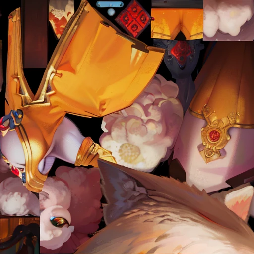 Fox fairy,detail-rich,Improve picture color contrast,CG style,With 3D rendering,Do not change the lines of the original image,Optimize textures,Ultra-high sharpness。