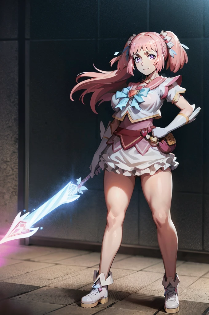 masterpiece, best quality, indoors, mamikafairy, 1girl, solo, looking at viewer,, hand arms full body,boots, standing,cute,breast, curvy, female,fantasy goddess,there is a cartoon picture of a woman with a very large breast, glowing divine being, glowing holy aura, inspired by Luma Rouge, the non-binary deity of spring, ethereal rainbow nimbus, the aura goddess of fire, inspired by Mariel, glowing aura around her, astral aura, as the goddess of the sun, “uwu the prismatic person, big breast, serious, beautiful eyes, , full body, walking, long robe, long dress, ,priestess ,holy, smile, god rays, ray tracing, sparkle, cinematic lighting, UHD, retina, masterpiece, ccurate, anatomically correct, textured skin, super detail, high details, high quality, award winning, best quality, highres, 1080P, HD, 4K, thunder aura, light aura,full, snak staff,closed mouth, huge breast, curvy, bimbo,standing, happy, smiling,huge brest,