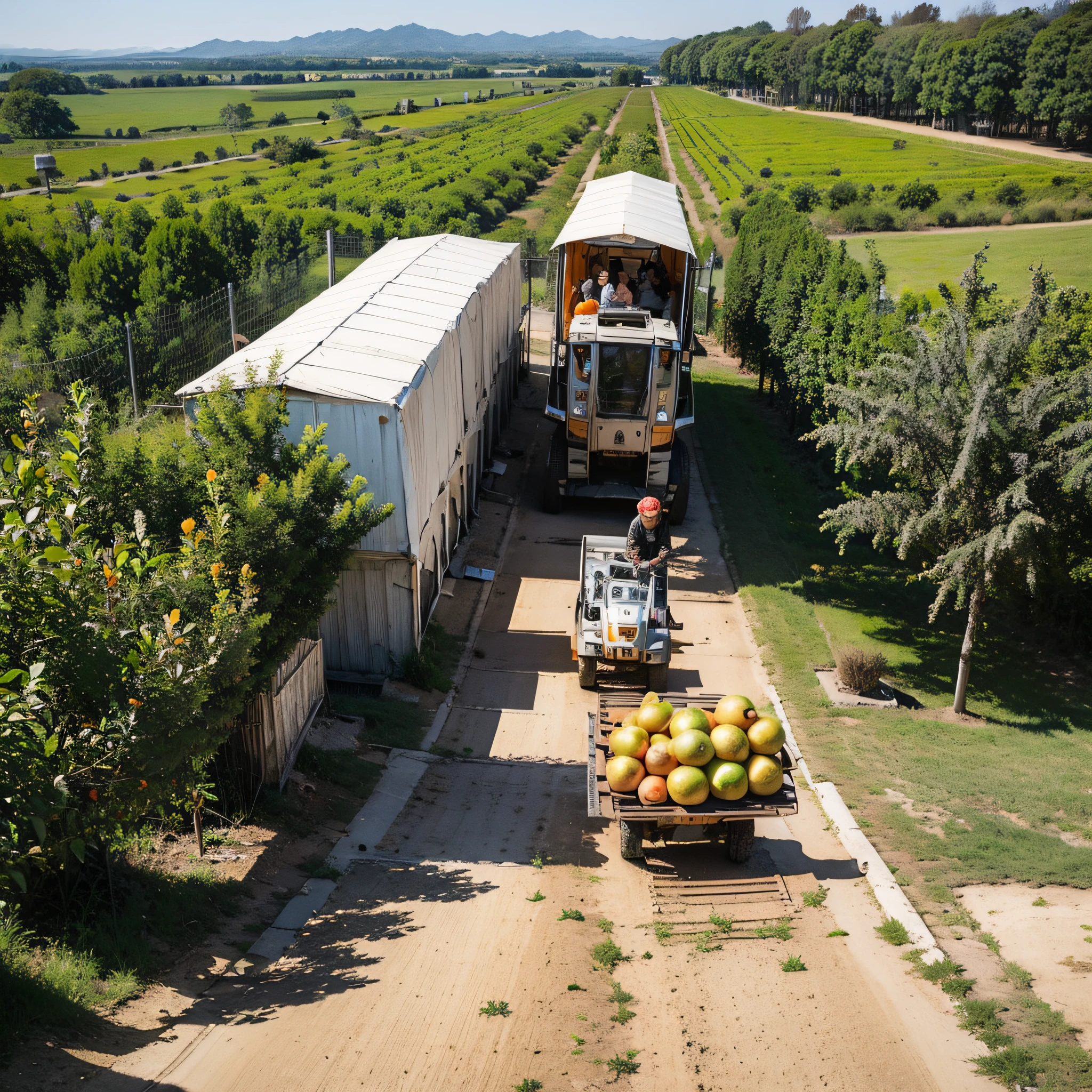 Mechanized orange orchard