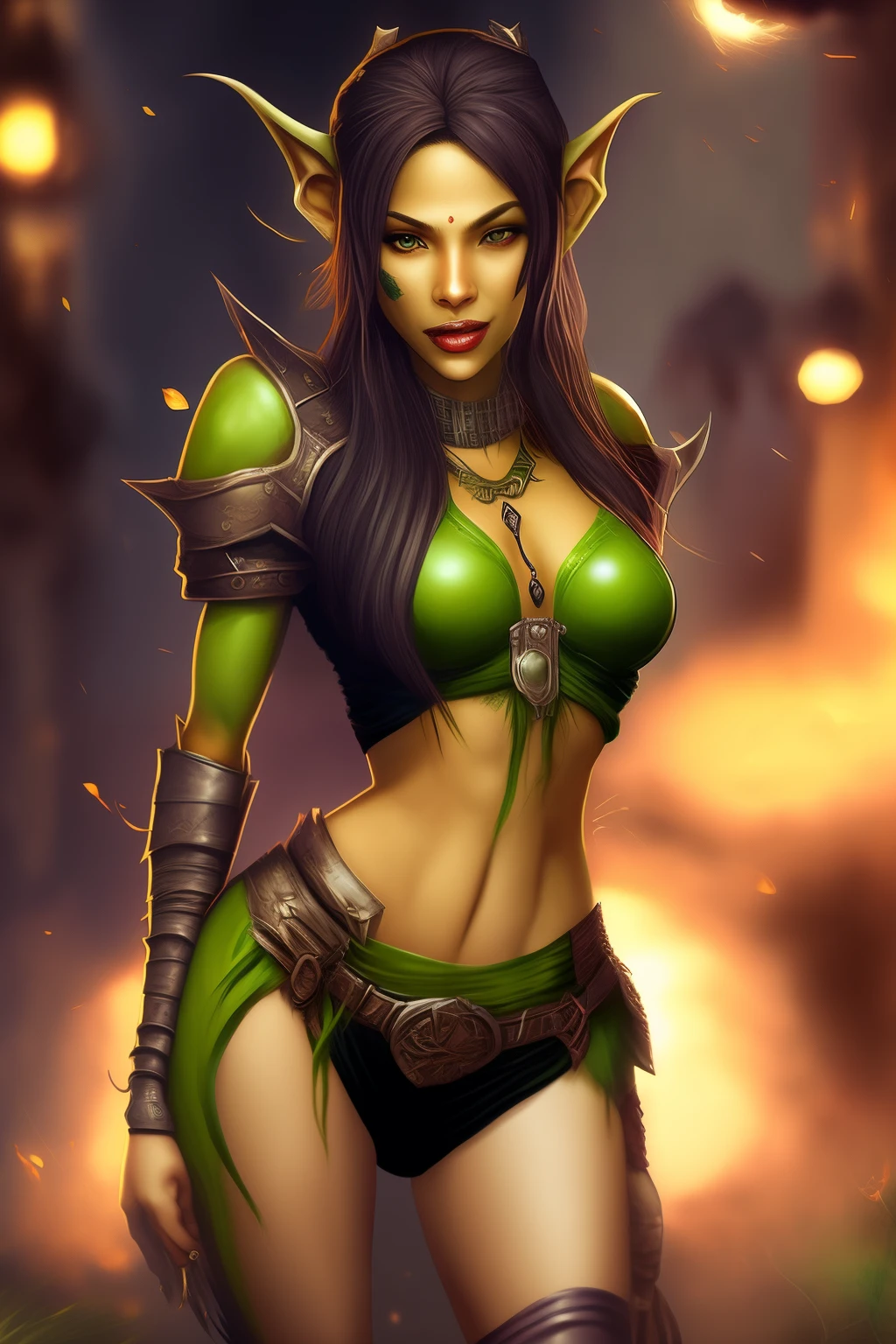 A young 15- yr old Orcish girl with lovely charming face, having dark green skin tone pigmenting texture, (wearing a nose ring), (body builder, athletic masculine size body), ( dark green skin texture masterpiece ), (tomboyish punk hairstyles look), (( wearing helmet with horns)), (serious, with exposed teeths showing large fangs)(perfect full body detailed anatomy), (Super accessories detailed), (fighting pose), (perfect detailed bright sparkling eyes),( short illuminating jade gemstone crystalized hair), ((expose big hard erect nipples))(( exposed panty with pussy clitoris exposed or showing lifting skirt))((legs wide open showing pussy line))(( Wearing transparent orcish costumes )), (( holding a treasure axe or treasure war hammer )), ( lava cliff background), (( illuminating different lights covering the sorrounding atmosphere battle fields)) on its back wearing furry cape detailed design, has a angry face, 7 different perspective view of that same girl & face profile sheet character style