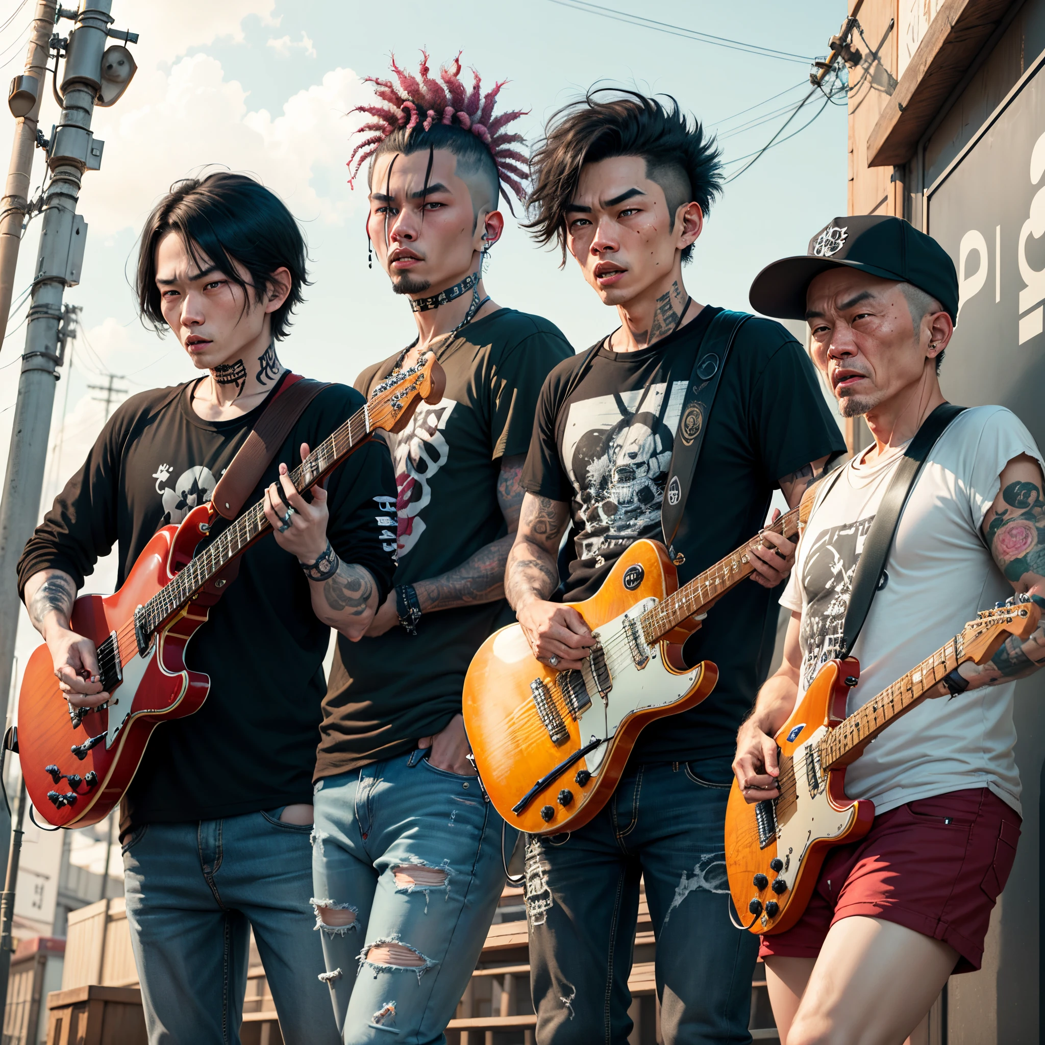 Punk Rock Band 10 generations japanes