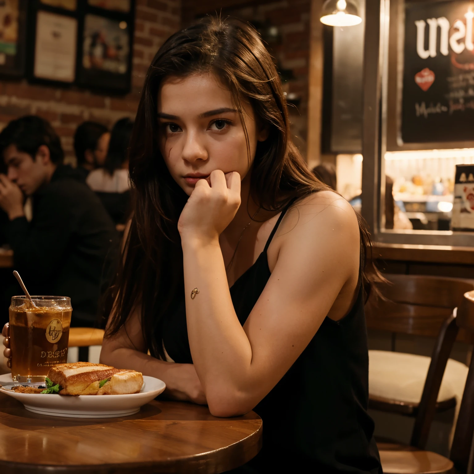 a girl was caught cheating with her boyfriend. and the girlfriend saw him at a cafe that night. HD quality, 4k resolution, dramatic like real.