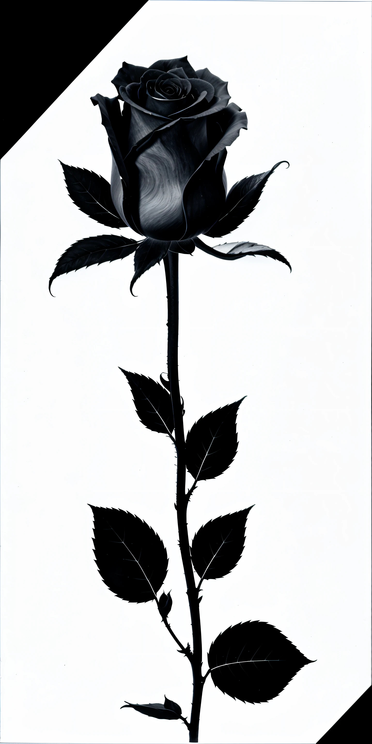 a line art of a rose, high resolution