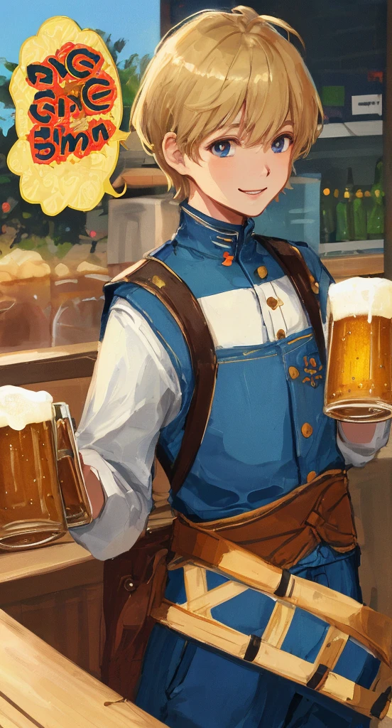 Adults,male people,illustratio,a smile,a blond,Beer in one hand,bobhair,twinks,