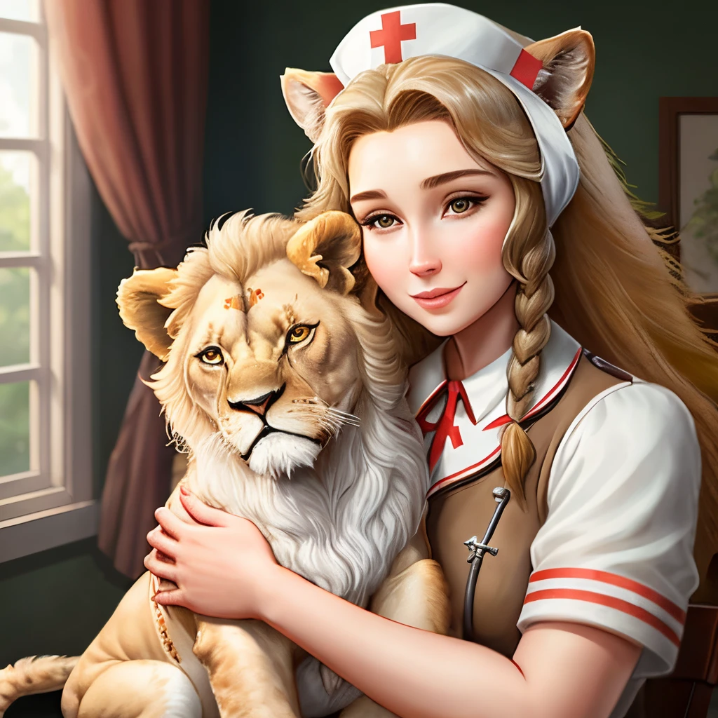 the Lion,Big-eared dog,adolable,nurses
