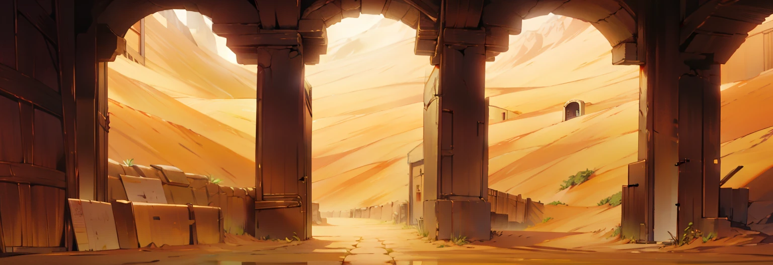 desert with many big doors , comic book, comic drawing, digital art style, 8k resolution