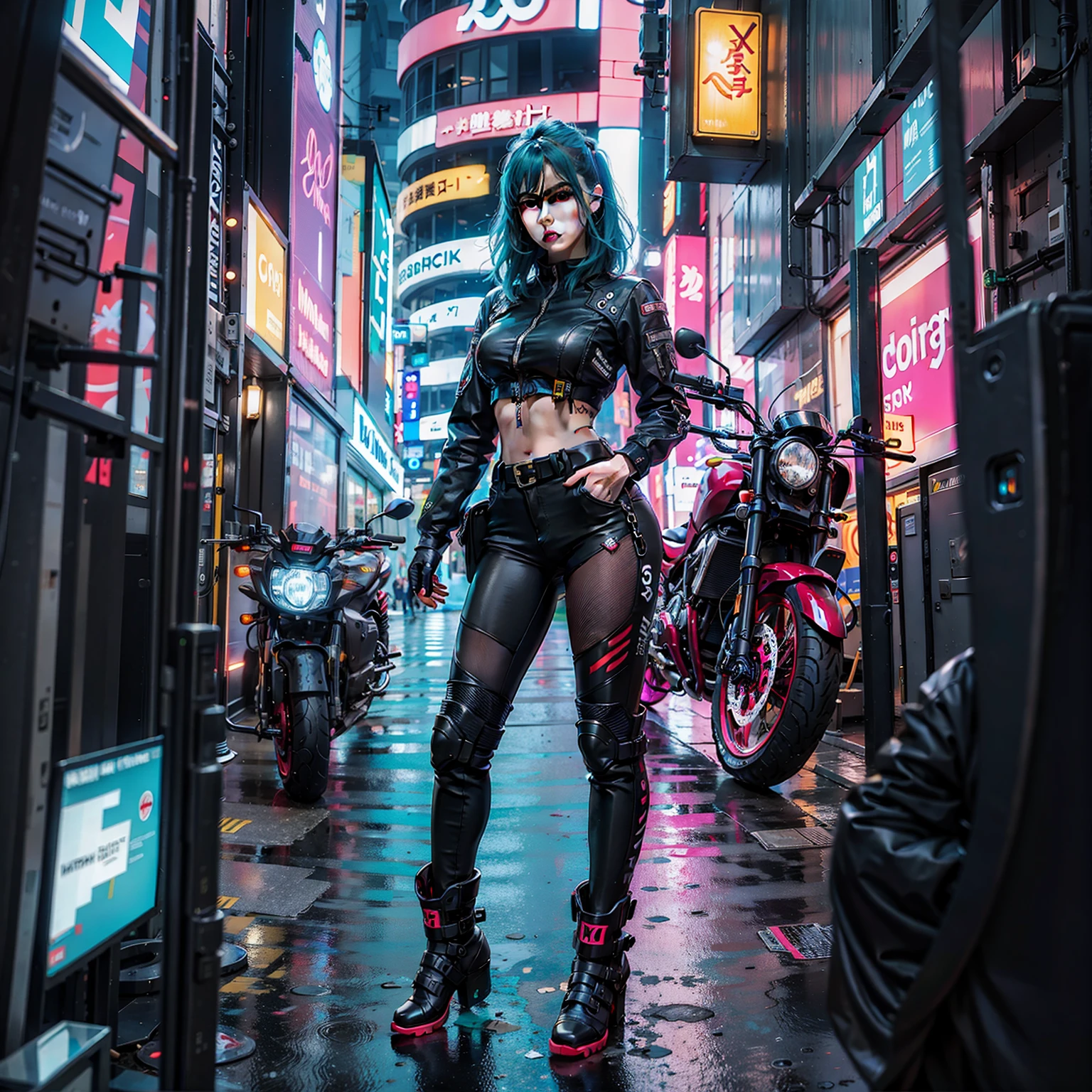 cyberpunk city street