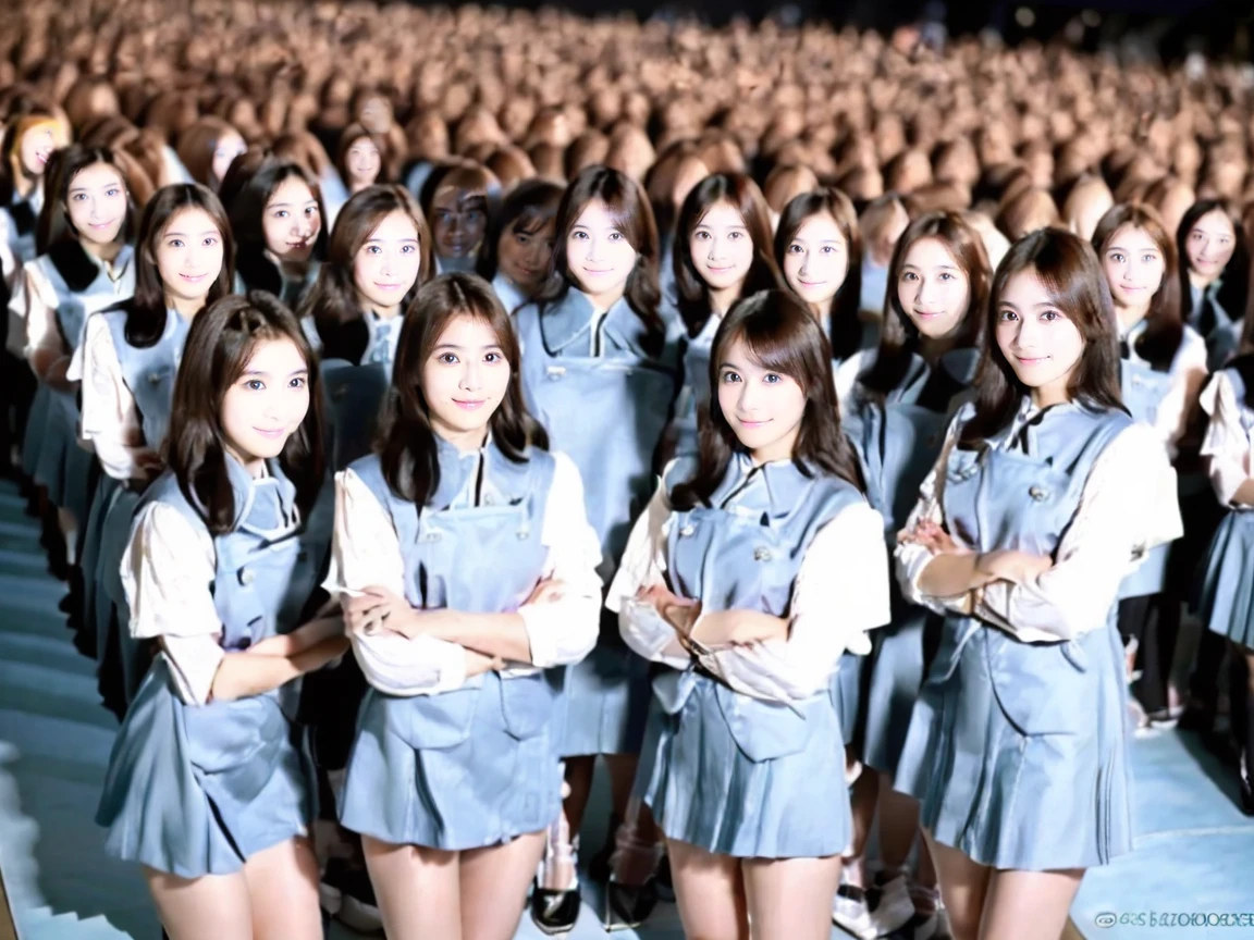 {{masterpiece}},{{best quality}},{{ultra-detailed}},{{photorealistic}},(((extremely detailed eyes and face))),((beautiful detailed eyes)),(((sharp focus))),(clear photo),(RAW photo),(((Thousands of,millions of,crowd of,females only,only females))),{{clones}},100+girls,(clone girls),crowded,(millions of:1.4),in her 20s(6+girls:1.4),{{twins}},(ultra-detailed),highres,extremely detailed,beautiful detailed girl,(((full body shot))),group photo,8K,smile,All girls have same faces