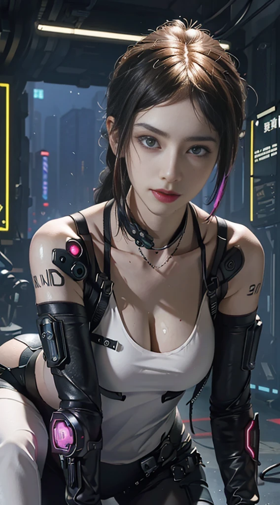 Cyberpunk girl, ((mechanical arms,mechanical legs)),((warframe)), liquid metal girl,(purple_eyes:1.3),symmetrical eyes,big eyes:1.5,details eyes,(narrow waist,wide hip, detailed body,(detailed face)),((Wild Spike light purple Saiyan:1.3,light_purple hair)),(large breasts:1.4),

(cute,slutty,seductive,erotic,(nsfw)),
,((thigh high cut:1.5, bare thighs:1)),((mechanic thong:1.5)),((LED lights:1.2)),((machine-made joints: 1.4)), ((mechanical limbs:1.2)),((mechanical parts:1.4)),(mechanization:1.2, future),(wires and cables attached to the head and body: 1.5),(show skin:1.3)
((wet clothes,intricate outfit,intricate clothes)),
(dynamic pose:1.4),solo focus,(centered,scale to fit dimensions,Rule of thirds),cyberpunk city by the ocean at night, with bright neon signs and dark stormy clouds and puddles, scenery:1.25,

artistic photography,(photography taken by sldr),highres, sharp focus, (ultra detailed, extremely detailed), (photorealistic artwork:1.37),(extremely detailed CG unity 8k wallpaper),((synthwave background theme)),(((vibrant colors))),(intricate background),(masterpiece),(best quality)