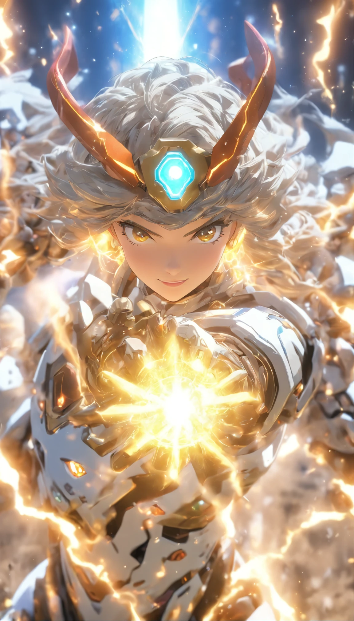 (cow boy shooting:1.2),(wide - angle shot), (shot from far away:1.3), (Complicated details:1.4), (tmasterpiece) , ((anime robots, Beautiful puppets, ((white skinned)), Angelic, 1 plump girl, magia)), (Perfect aesthetic eyes:1.3) , (詳細な目) , (The halo:1.2) , (Ring of Fire:1.3), (Mechanical wings), (wings:1.3), glowing, Double ponytail hair, The color hair, (Perfect hands:1.1), (Anatomically correct body:1.4), (It's a perfect face), Majestic guardian knight | Super detailed robot armor | 电影灯光 | intricate filigree metal design | 16k | Unreal Engine5 | Octagon rendering | 3D, (Anatomically correct :1.4), (Holographic hyperspace virtual universe 50mm, ultra - detailed, Fantasy Background, face flushed, Alone), (Fighting posture:1.3), (Magic Array:1.3), lightning effects, (Ray traching), Show your abilitiesA.this is mine., (glowing light eyes) , (Luminous Particle) , 16k wallpaper, Robot woman,