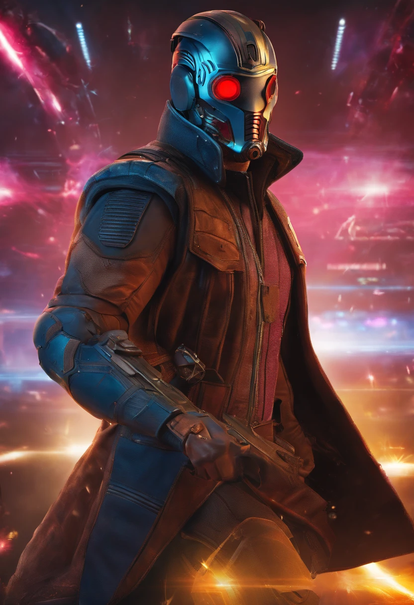 Tom Hardy in the role of Starlord, Style des Gardiens de la Galaxie, Realstic, 8k, Detailed, professionnel