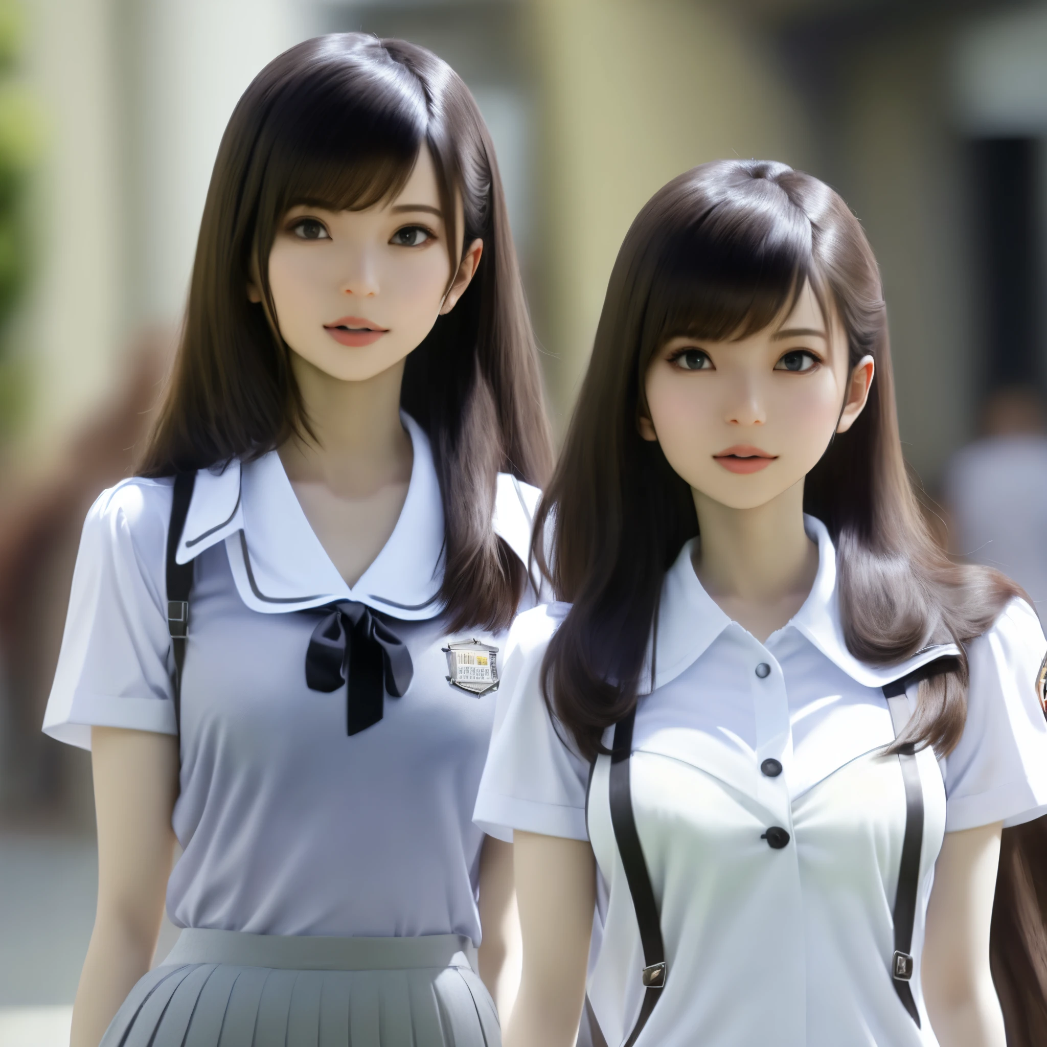 Tifa wore a thin white school uniform. See-through, showing the bra under the shirt.