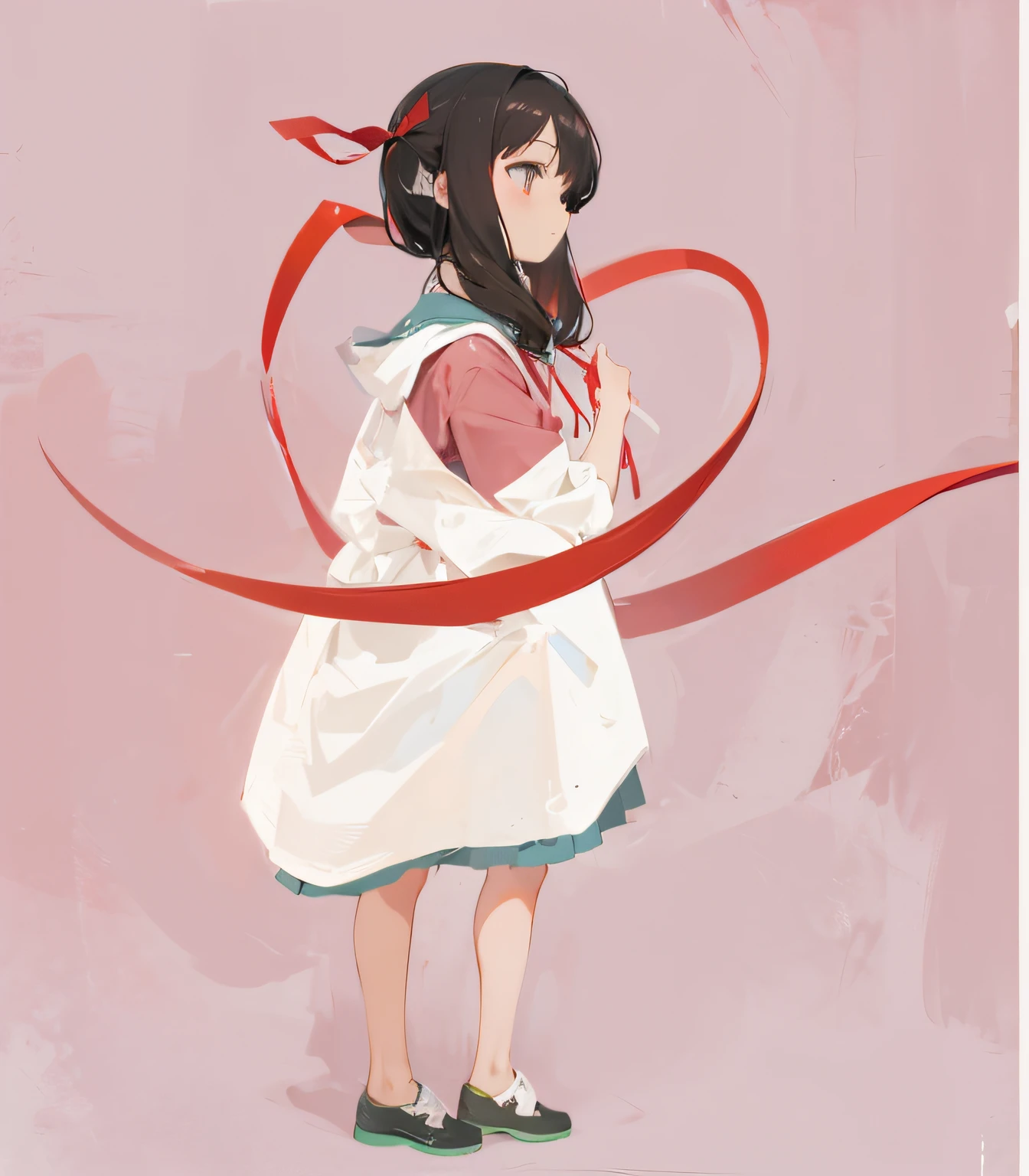 with red ribbon
