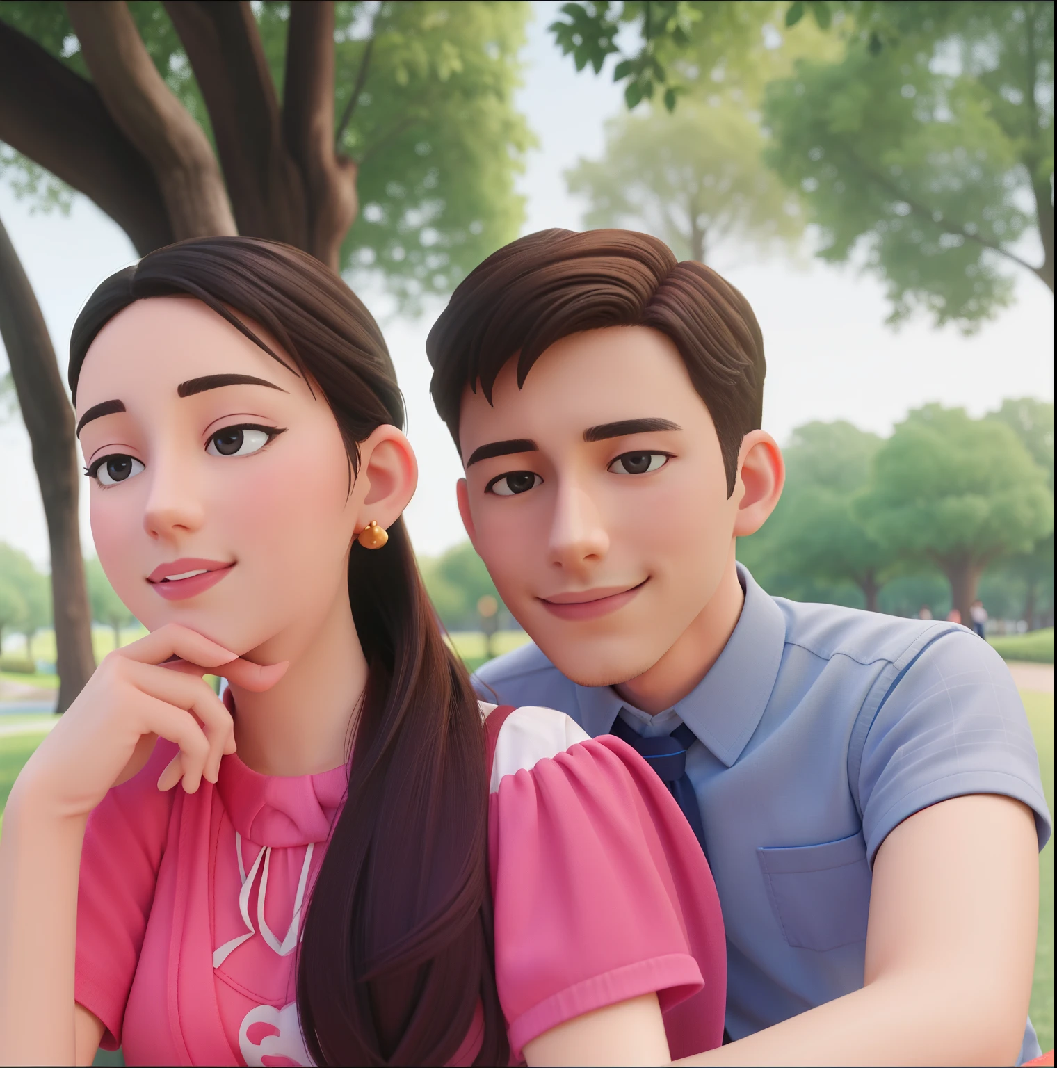there is a man and woman sitting together in a park, lovely couple, couple pose, in love selfie, in a park, 8k selfie photograph, couple, with accurate face, photo taken with canon 5d, very accurate photo, at a park, very very low quality picture, cute photo, very clear picture, romantic couple, very beautiful photo, candid picture